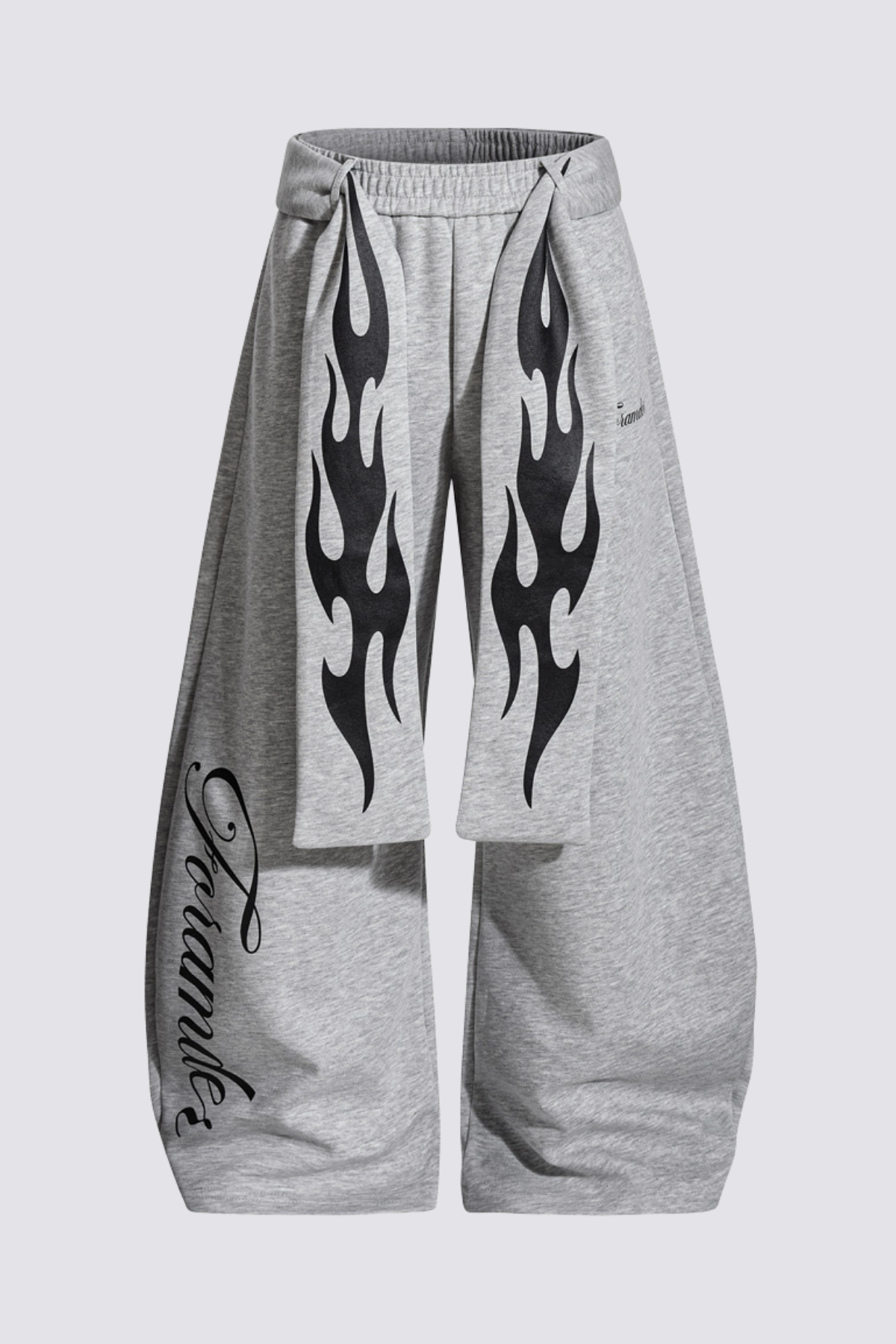 Steel Arc Print Straight Pants