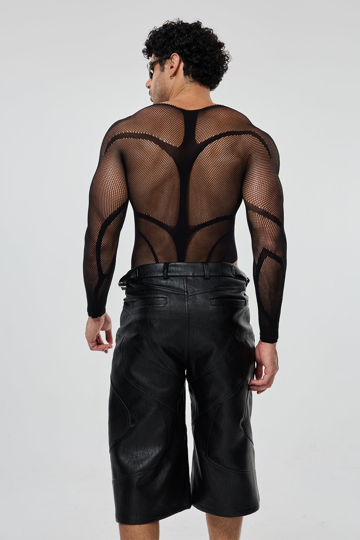 Steel Curve Long Sleeve Mesh Bodysuit