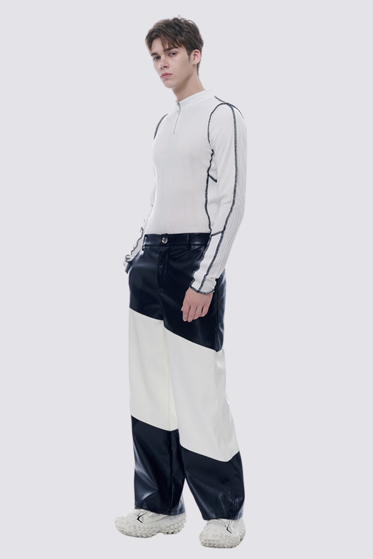 Steel Ghost Zipper Long Sleeve Top With