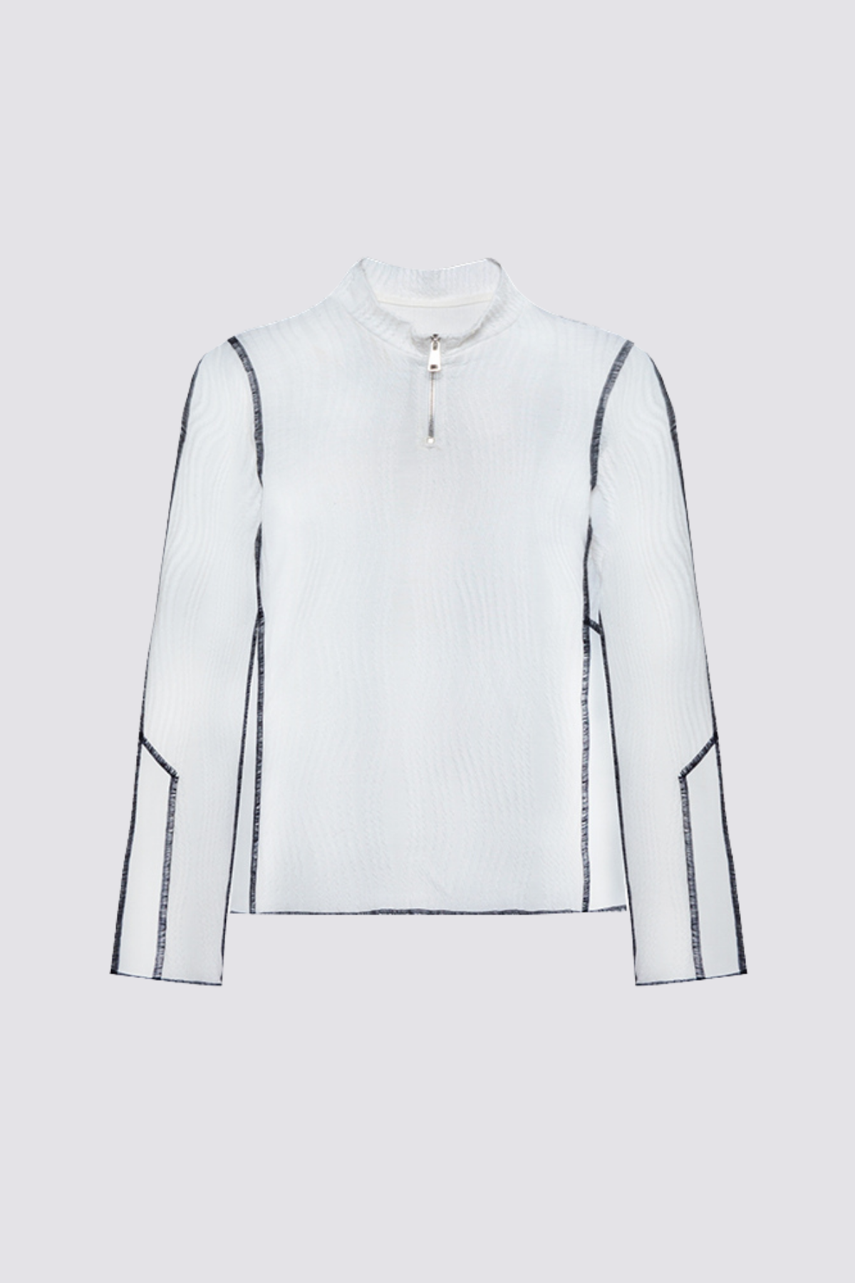 Steel Ghost Zipper Long Sleeve Top With