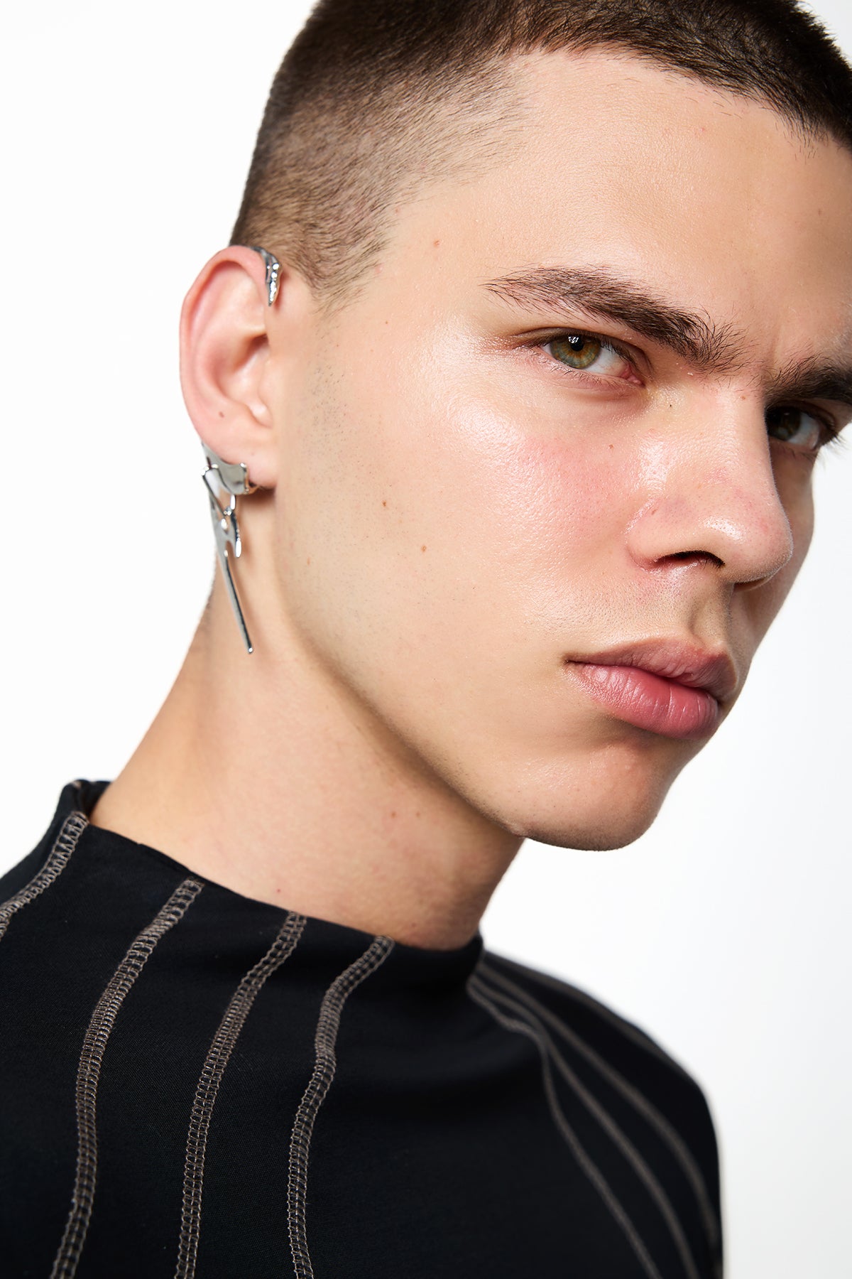 Steel Glow Dagger Metal Earrings