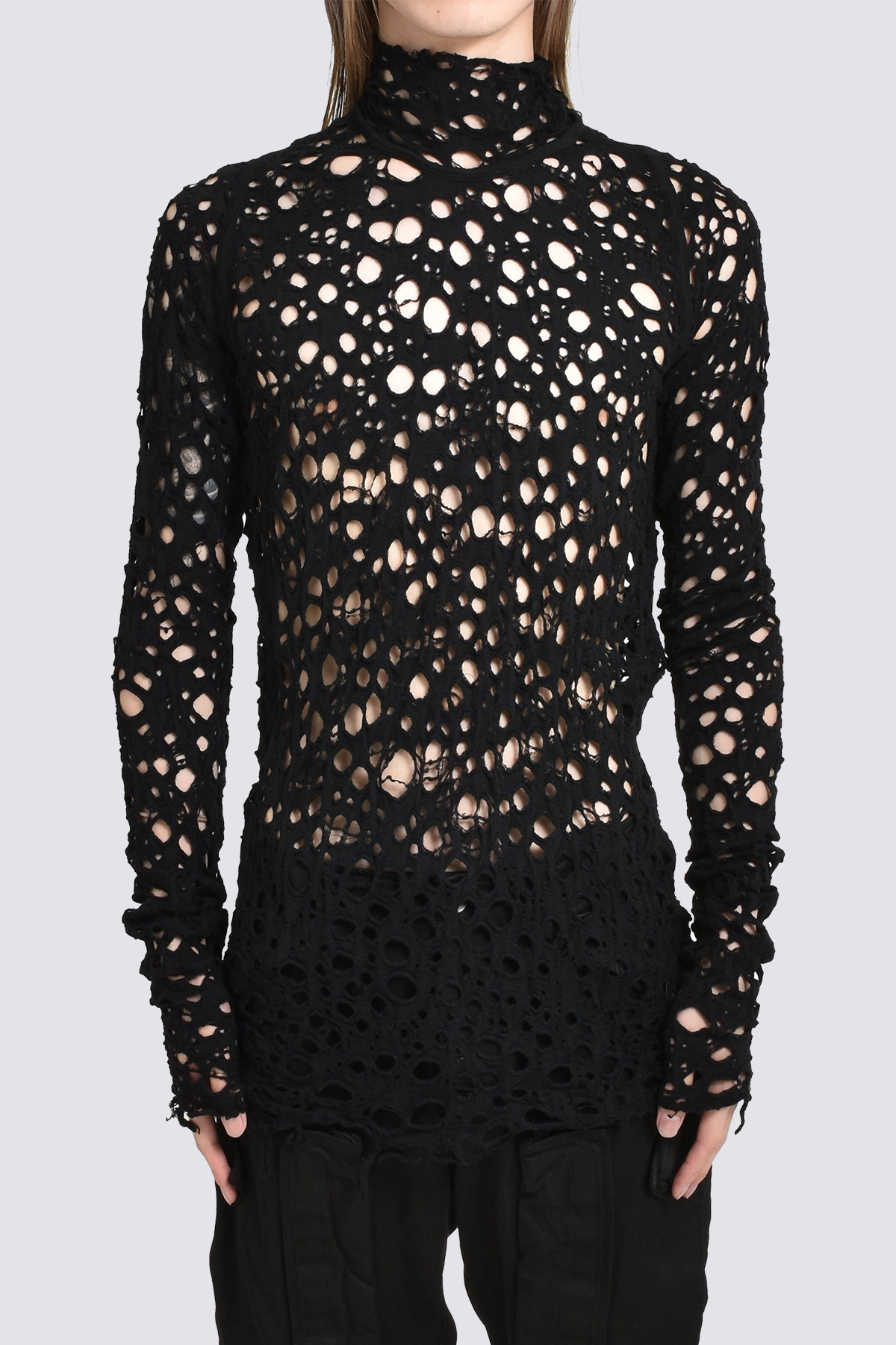 Steel Loop Cutout Long Sleeve Top