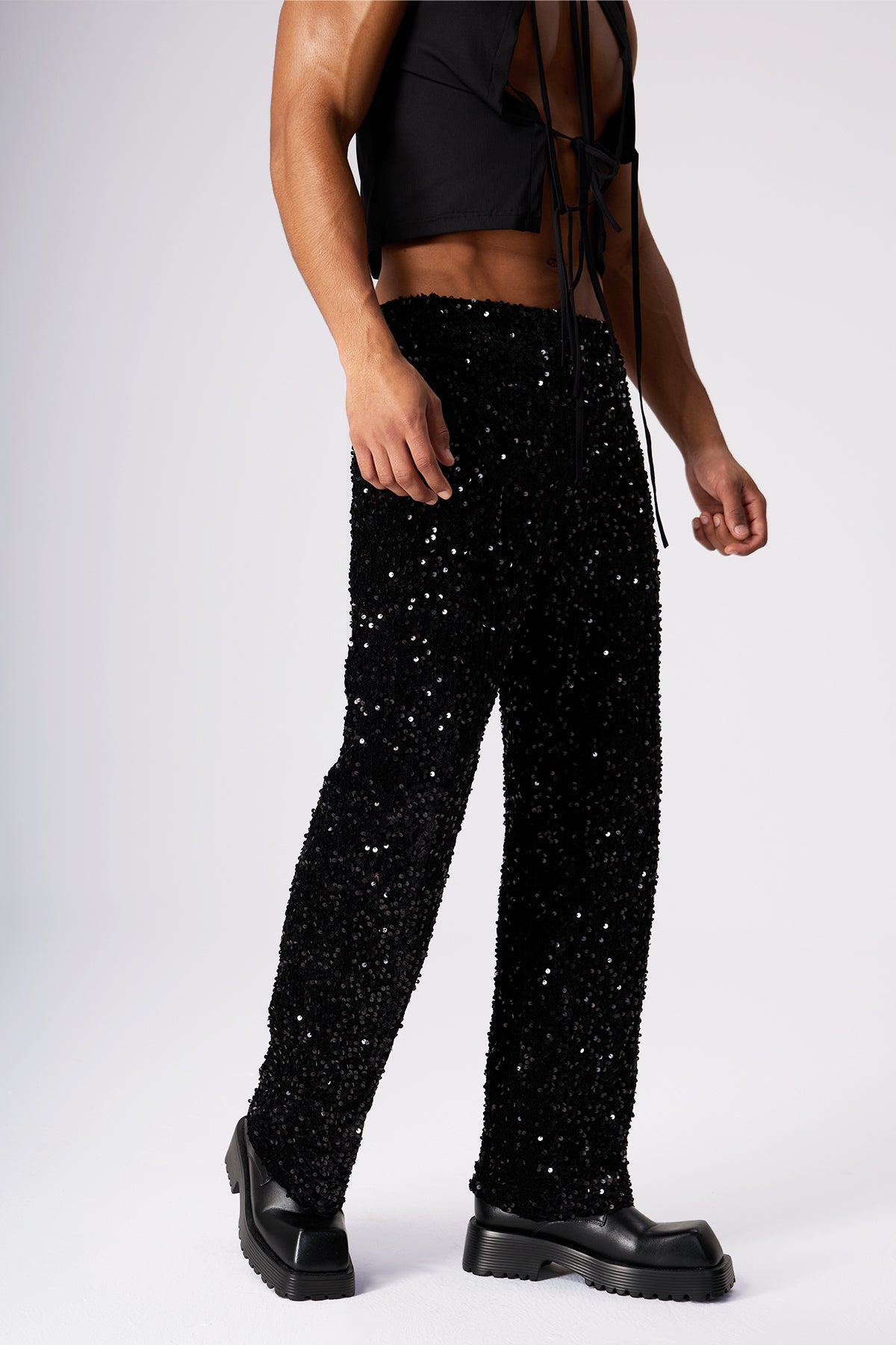 Steel Pulse Sequin Straight Pants