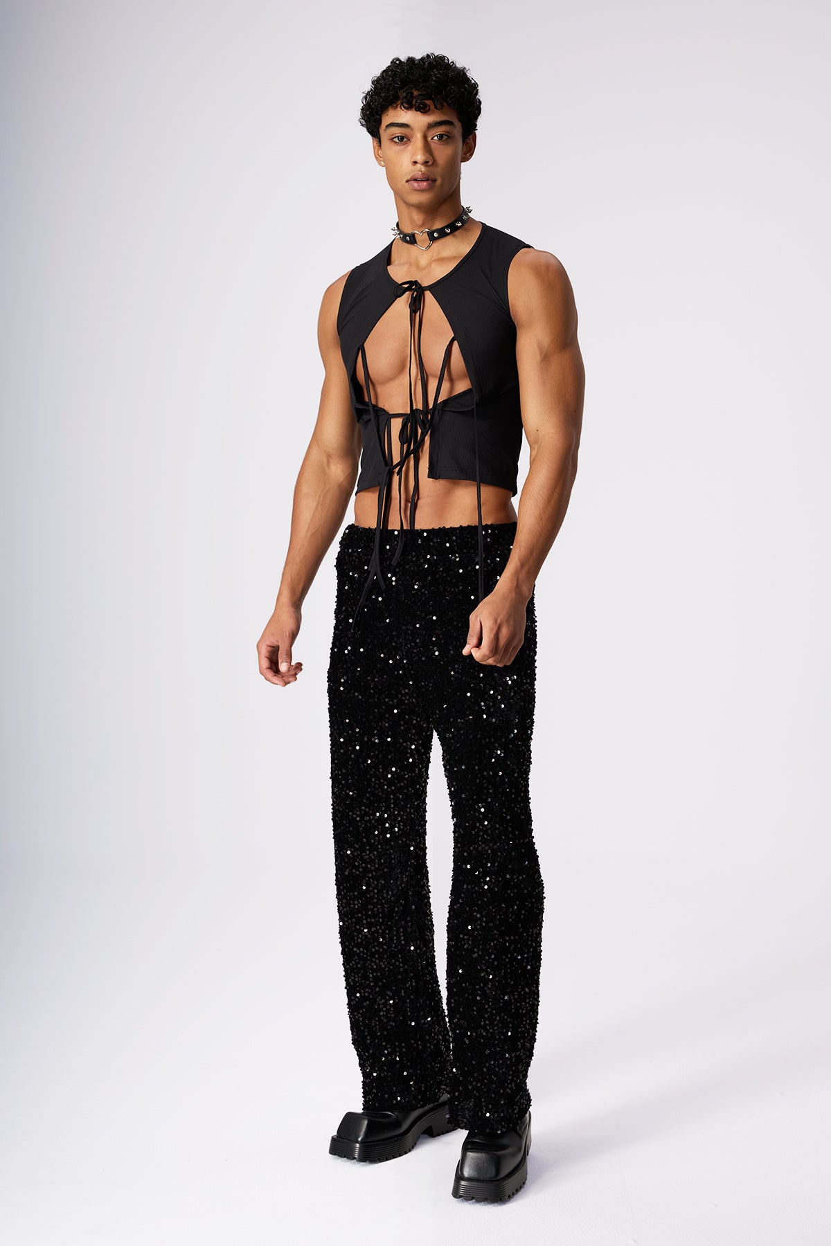 Steel Pulse Sequin Straight Pants