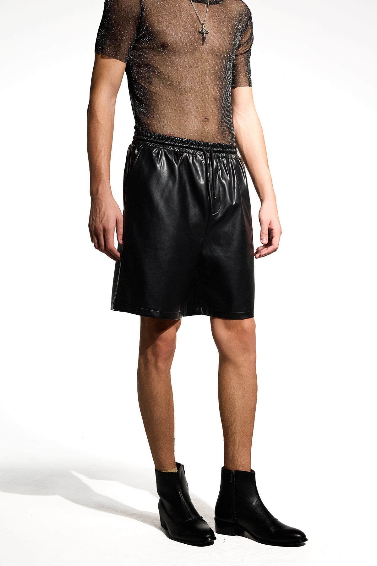 Steel Wing Leather Straight Pants