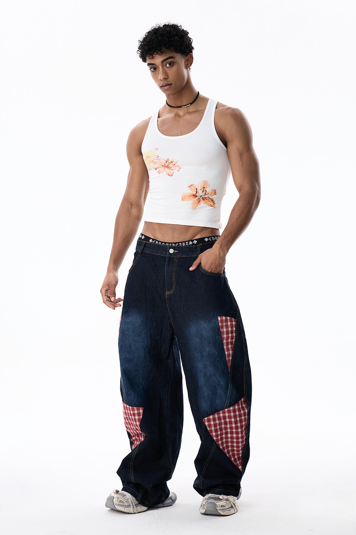 Still Mark Floral Print Crop Top White