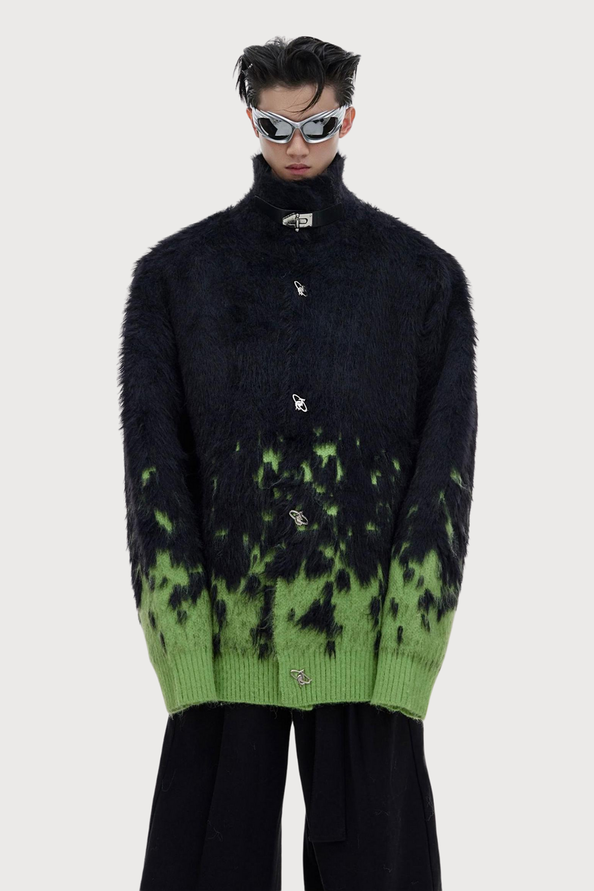 Still Phrase Knit Mink Jacket Green