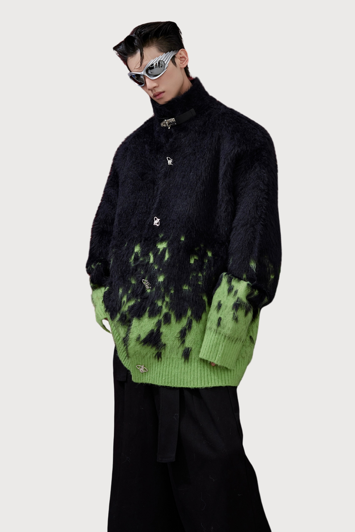 Still Phrase Knit Mink Jacket Green