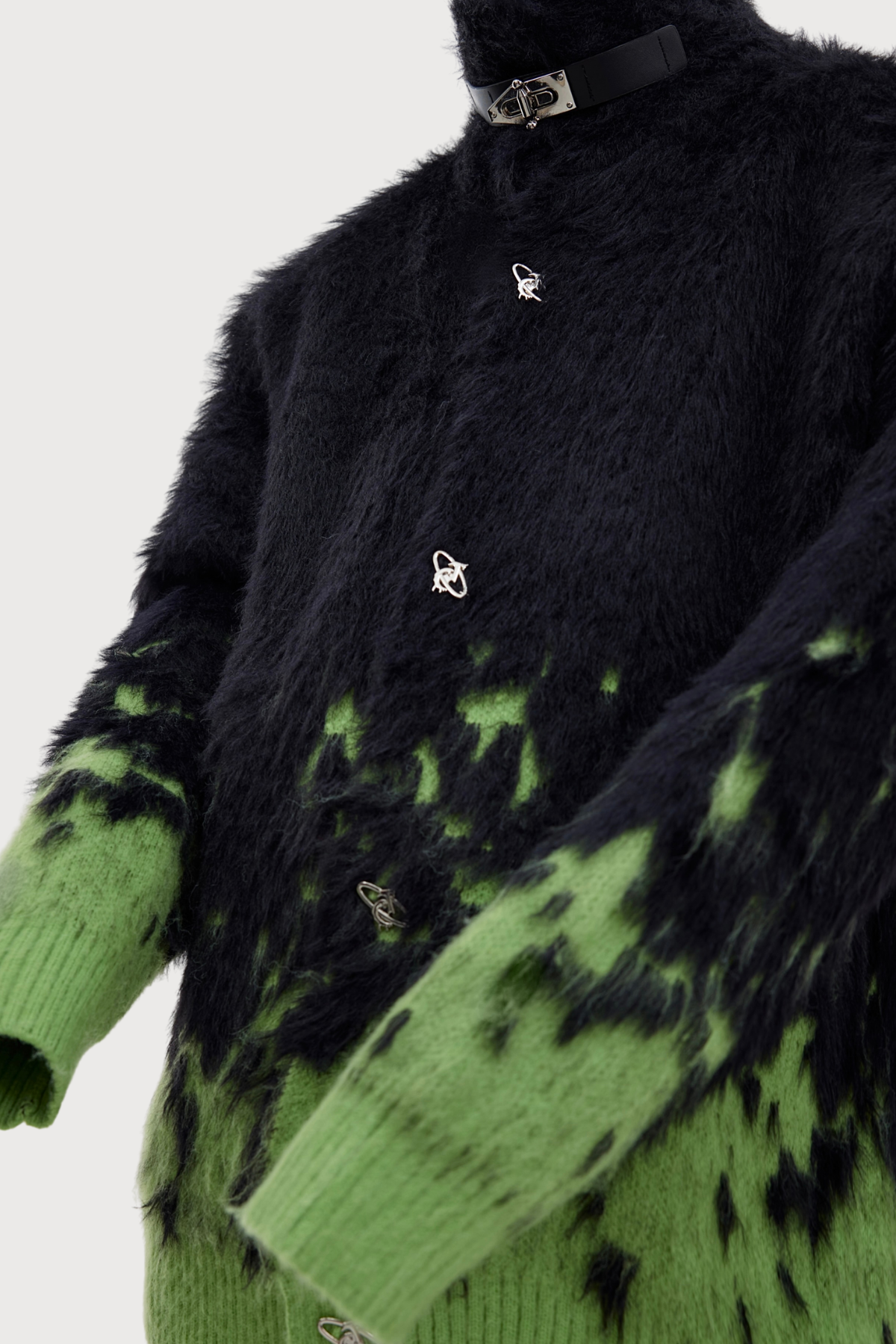 Still Phrase Knit Mink Jacket Green