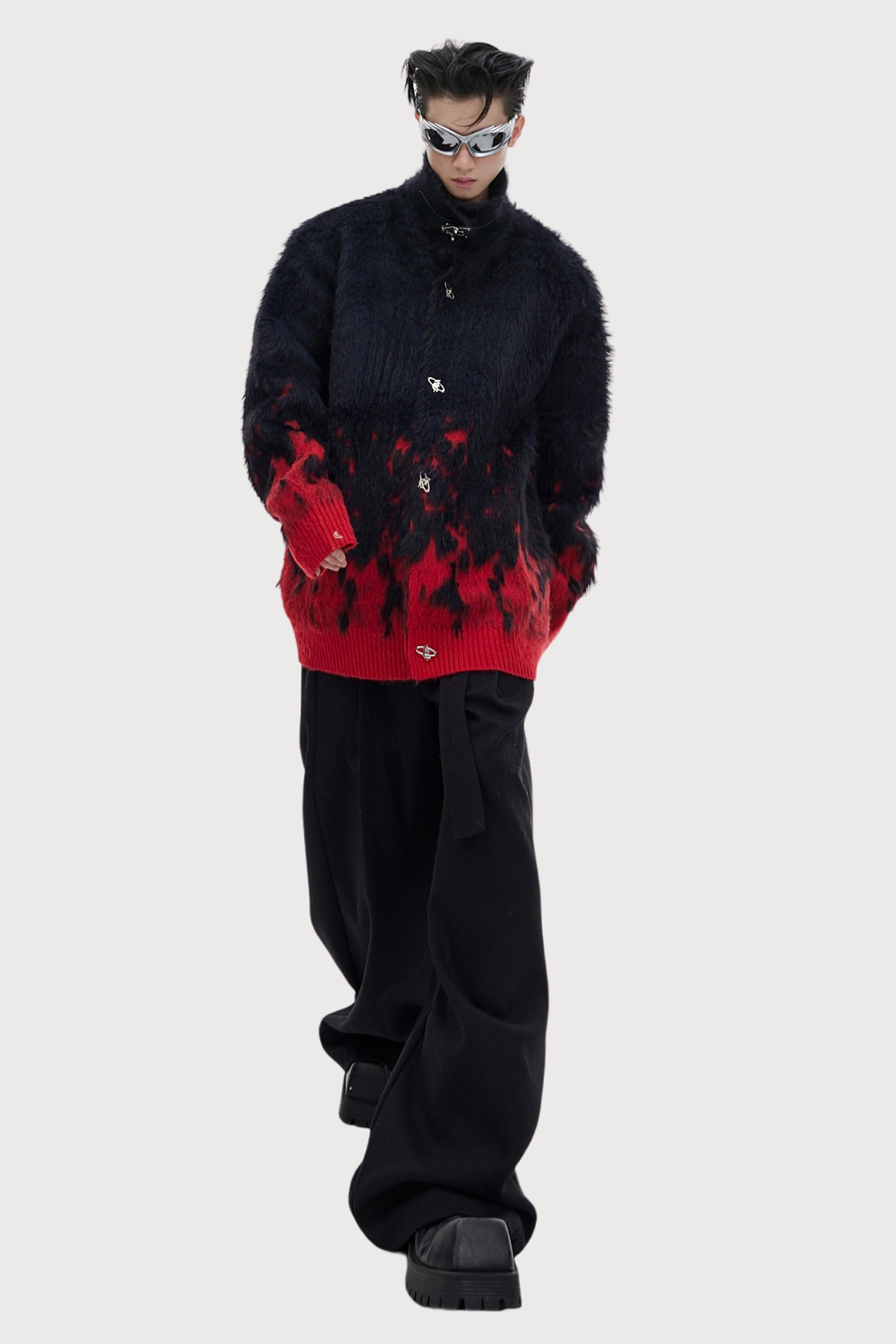 Still Phrase Knit Mink Jacket Red