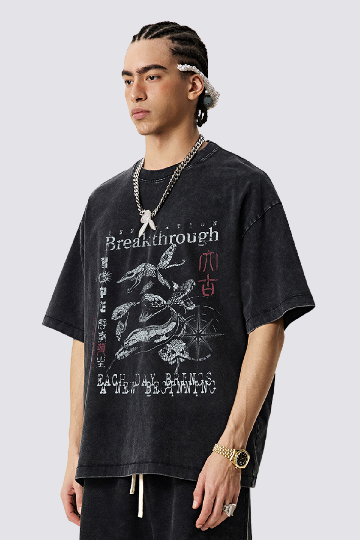 Still Pulse Snake Print Top