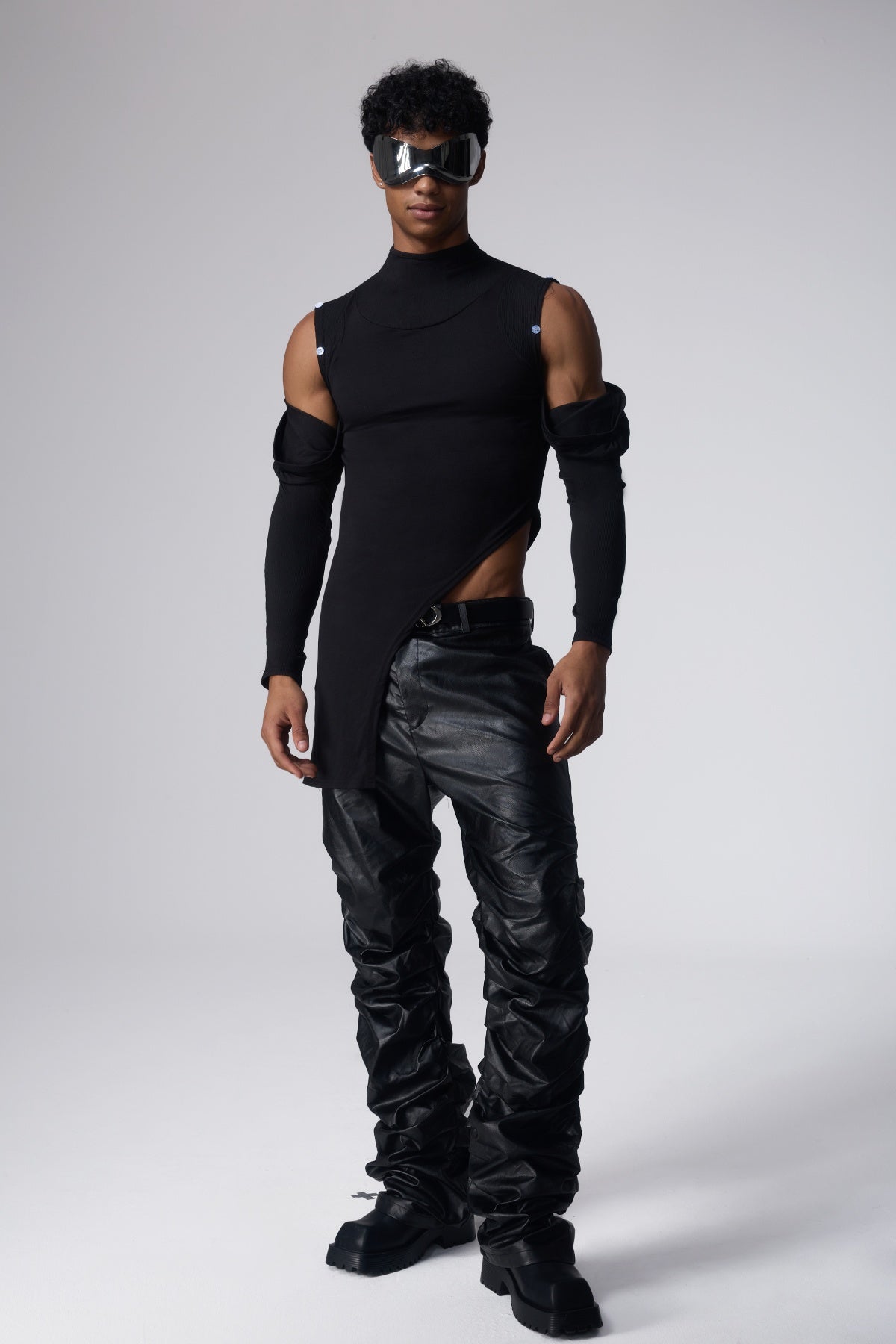 Still Shadow Button Cutout Top