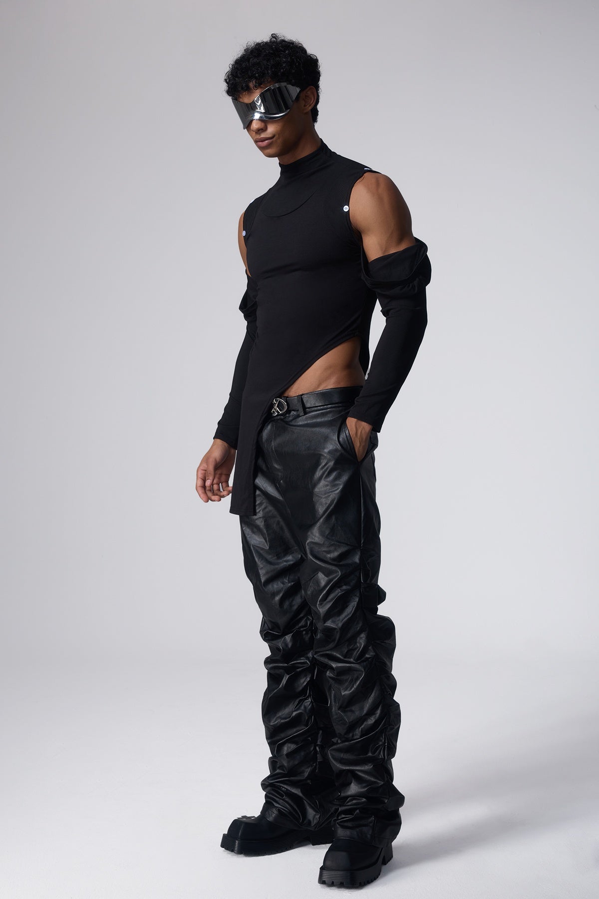 Still Shadow Button Cutout Top