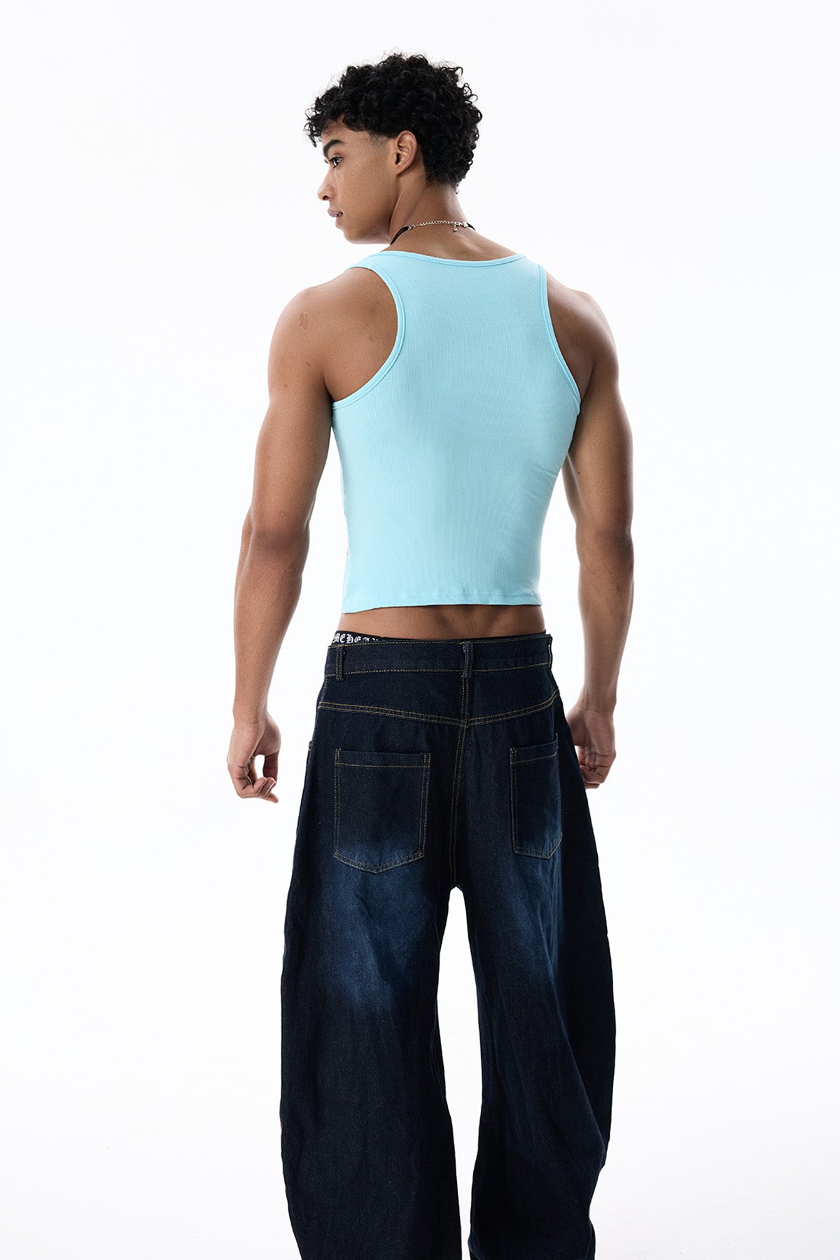 Still Mark Floral Print Crop Top Blue