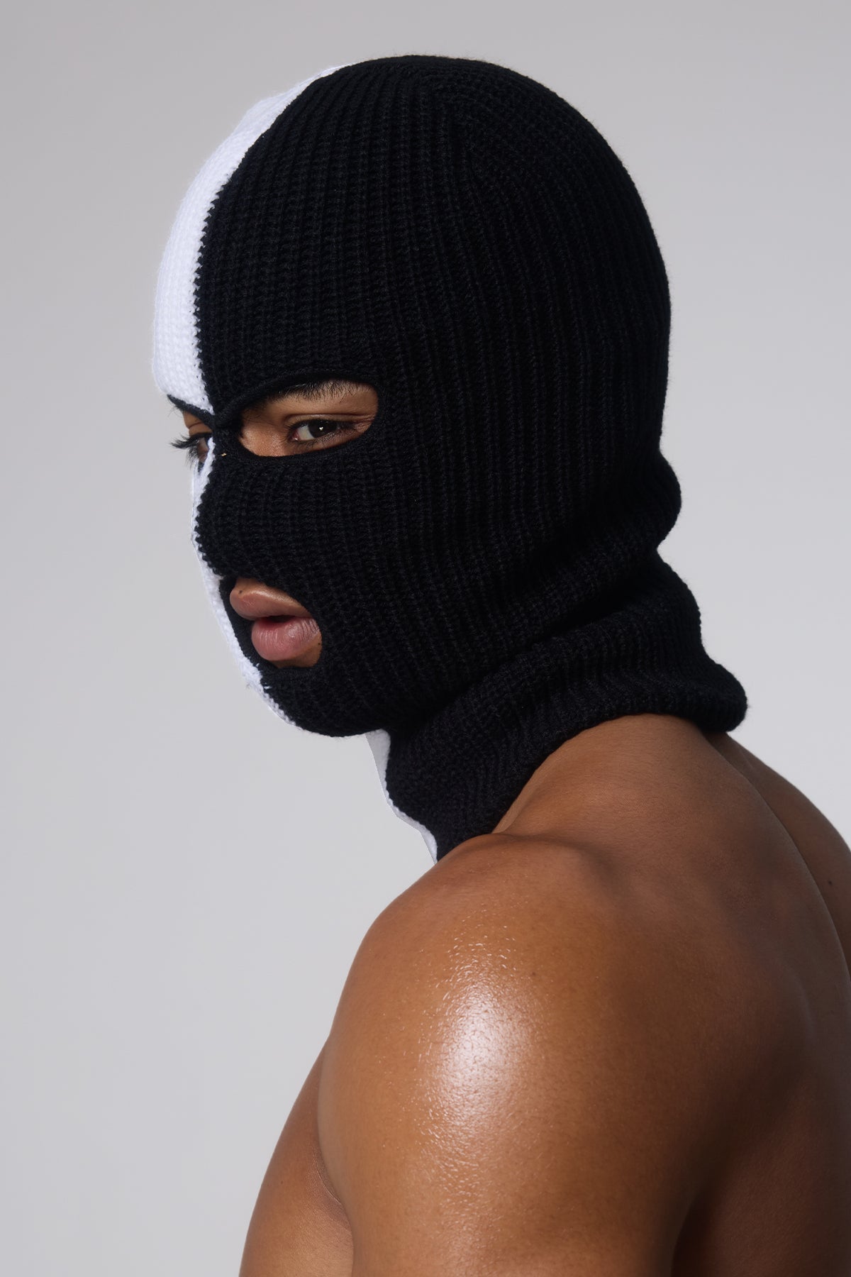 Stone Flick Colorblock Knit Balaclava
