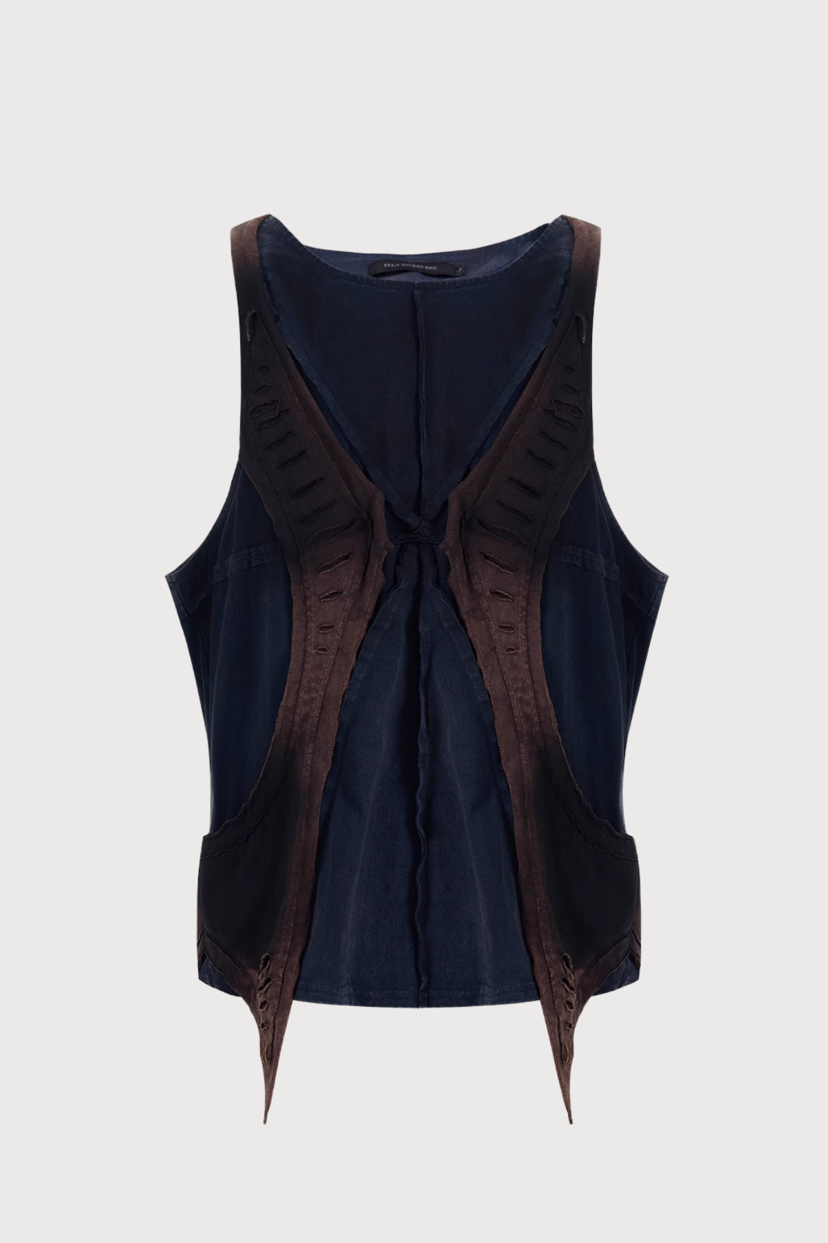 Stone Rush Paneled Ripped Vest
