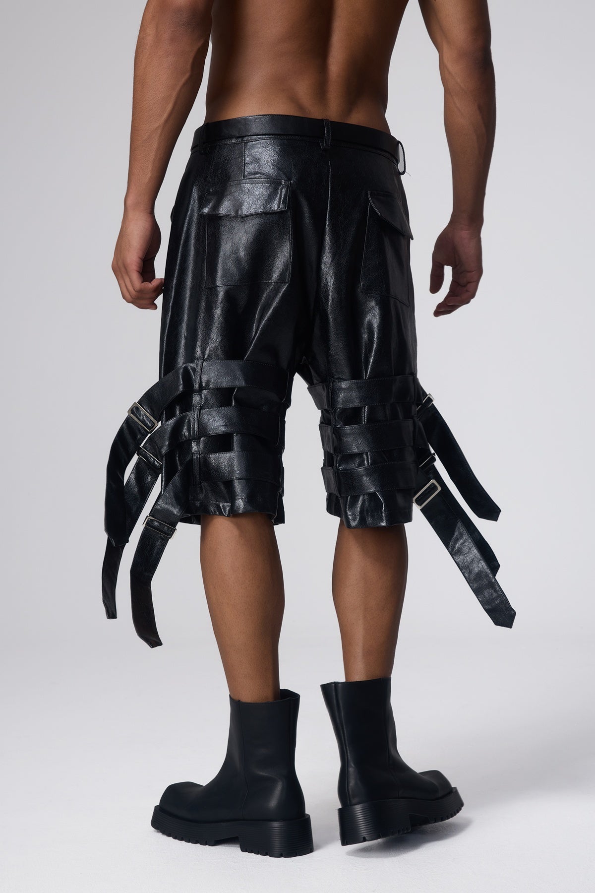 Storm Grip Buckle Leather Shorts