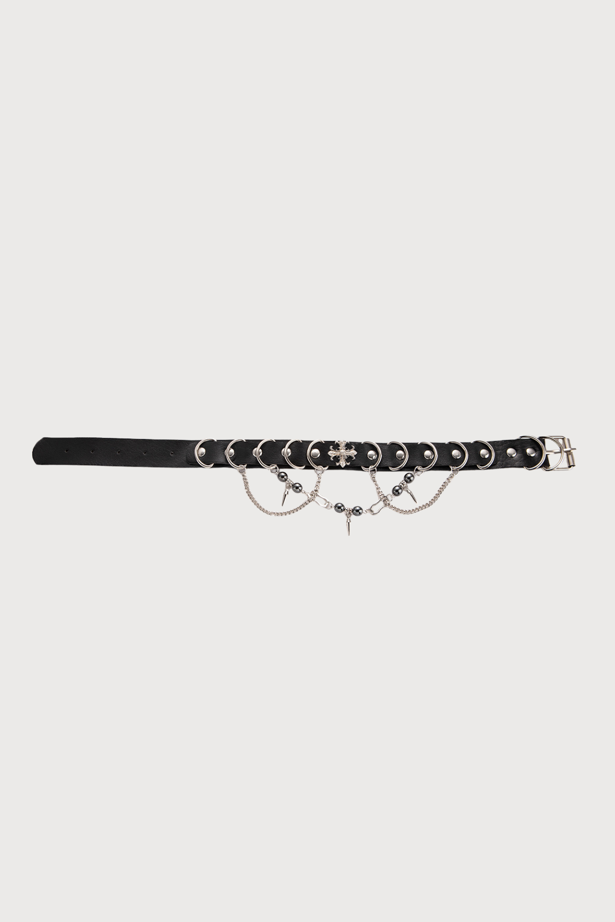 Street Fang Gothic Leather Bead Embellished Choker