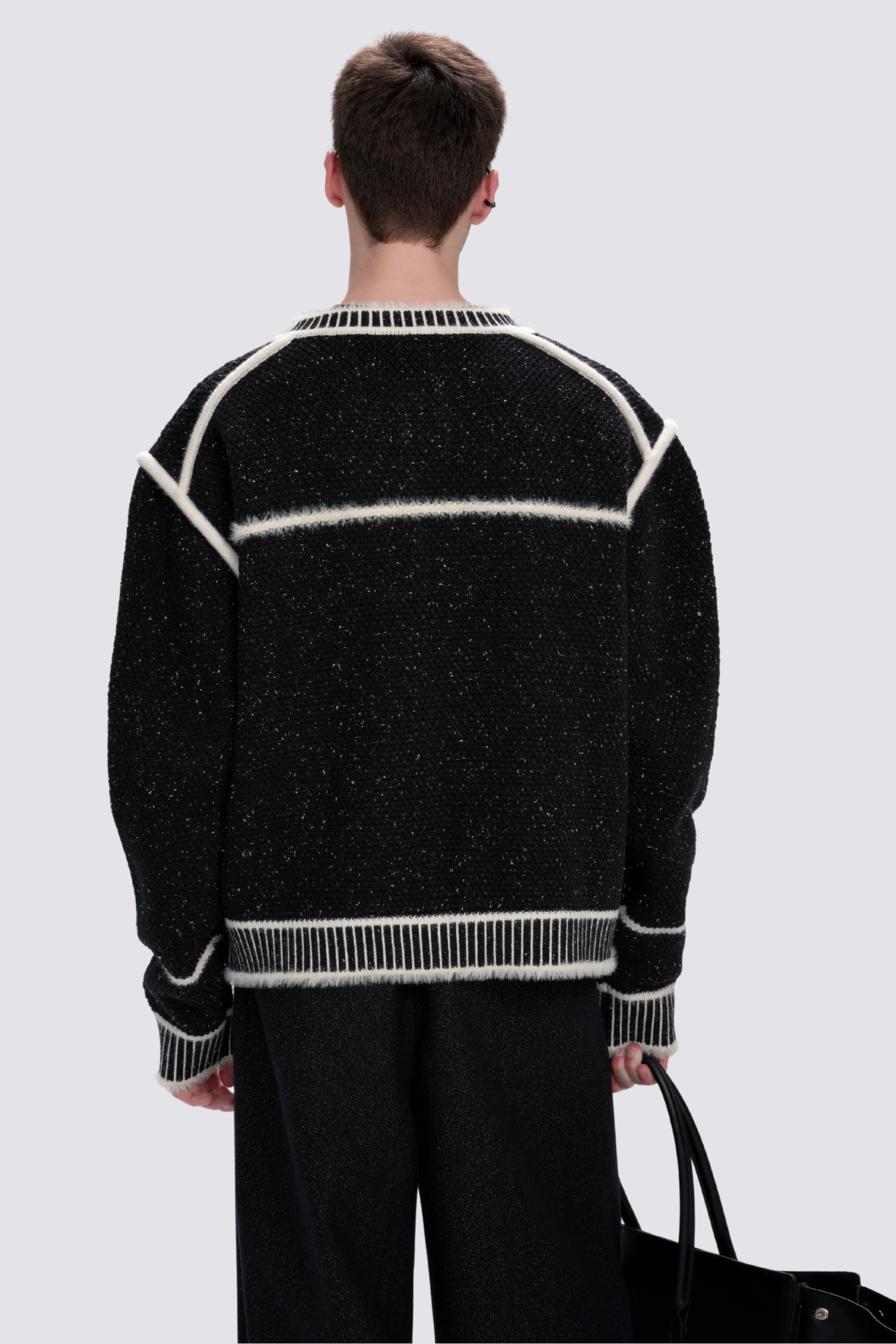 Stretch Knit Sweater Jacket Black