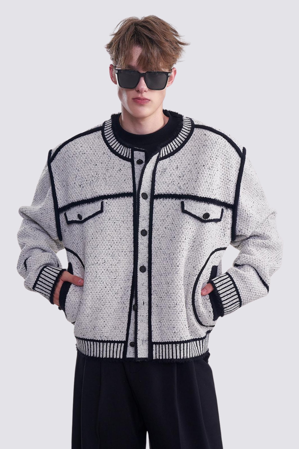 Stretch Knit Sweater Jacket