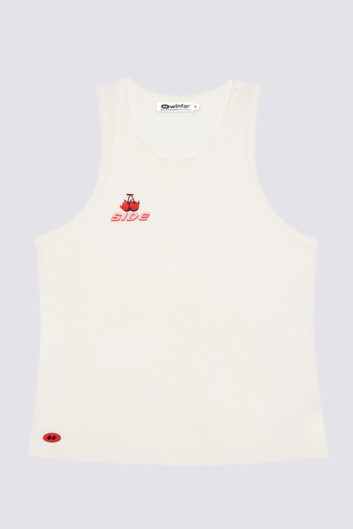 Subtle Curve Cherry Print Sleeveless Top