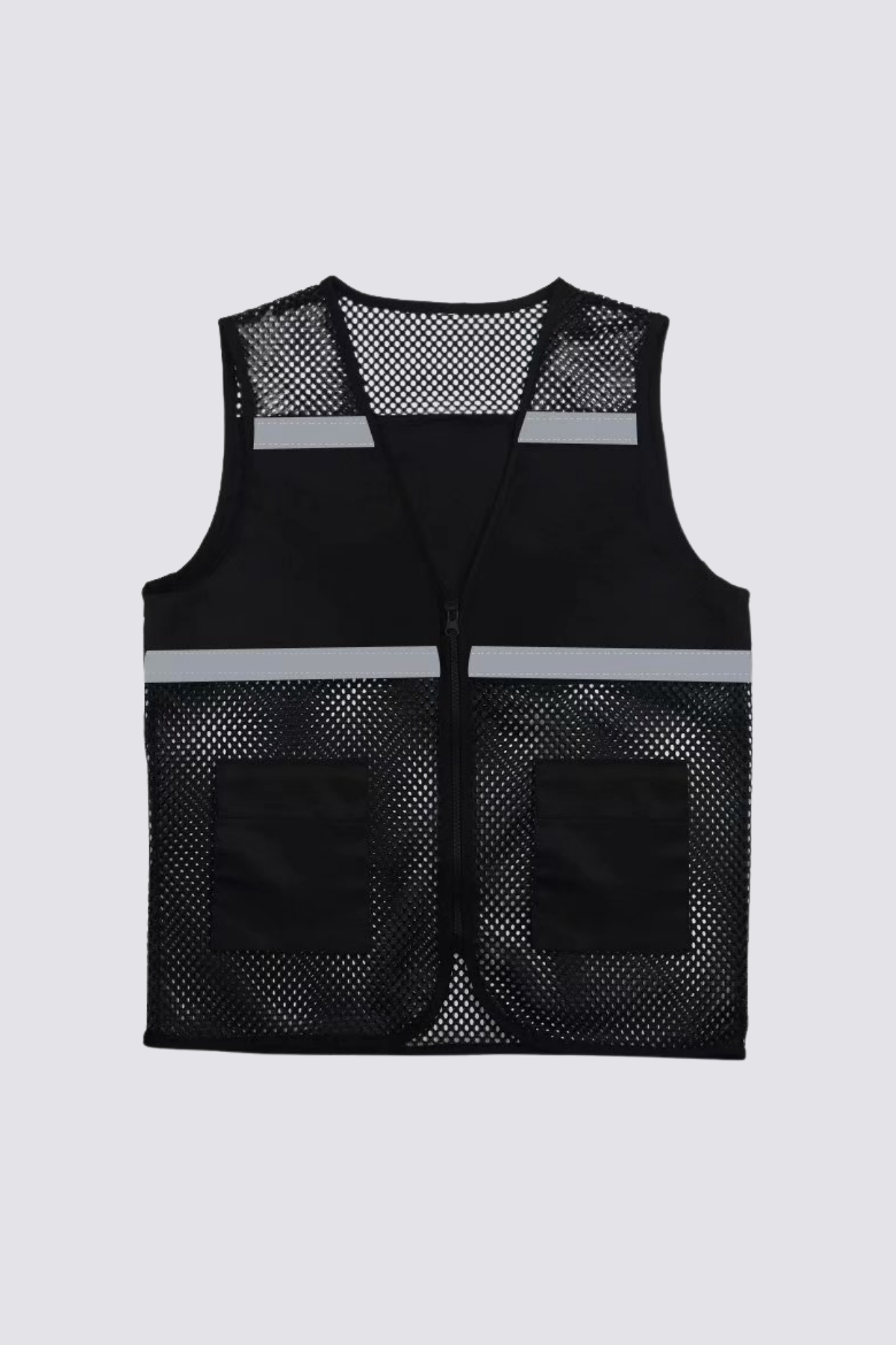 Subtle Distortion Cutout Vest Black
