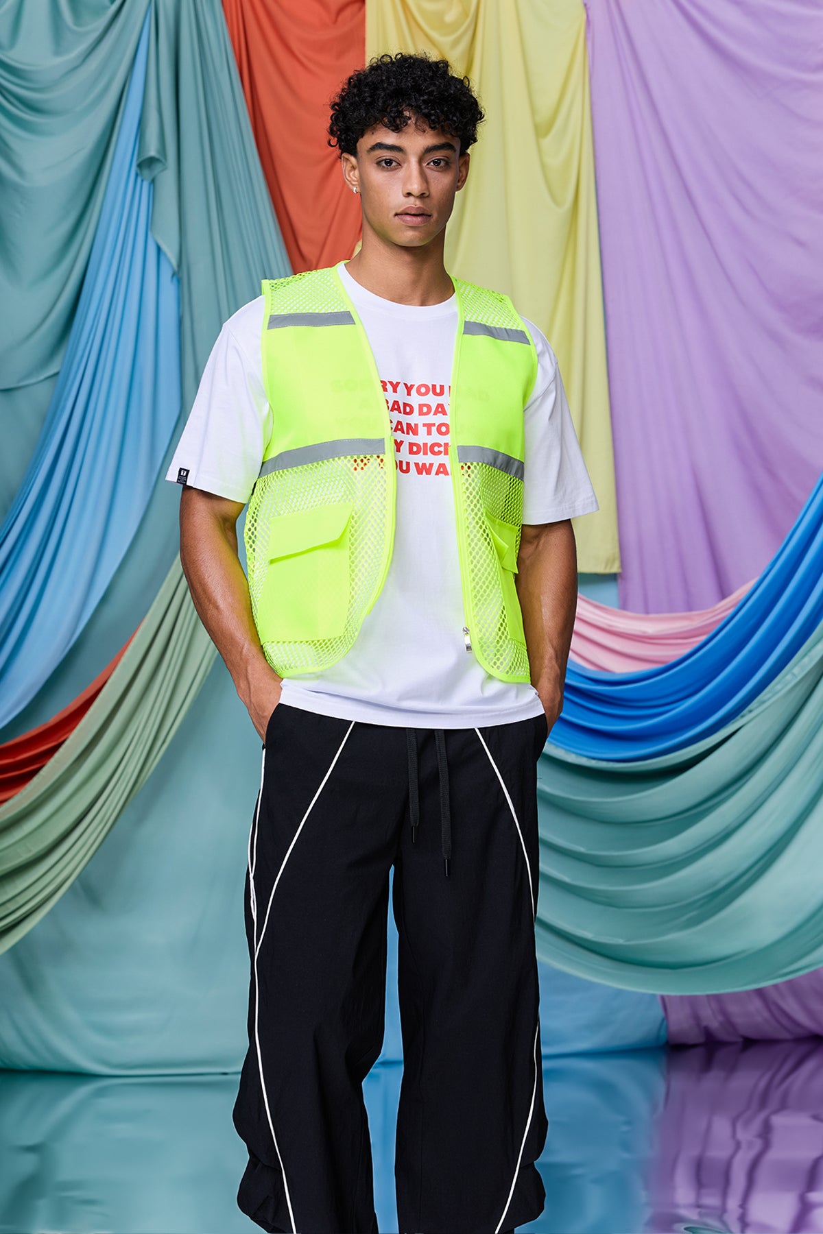 Subtle Distortion Cutout Vest