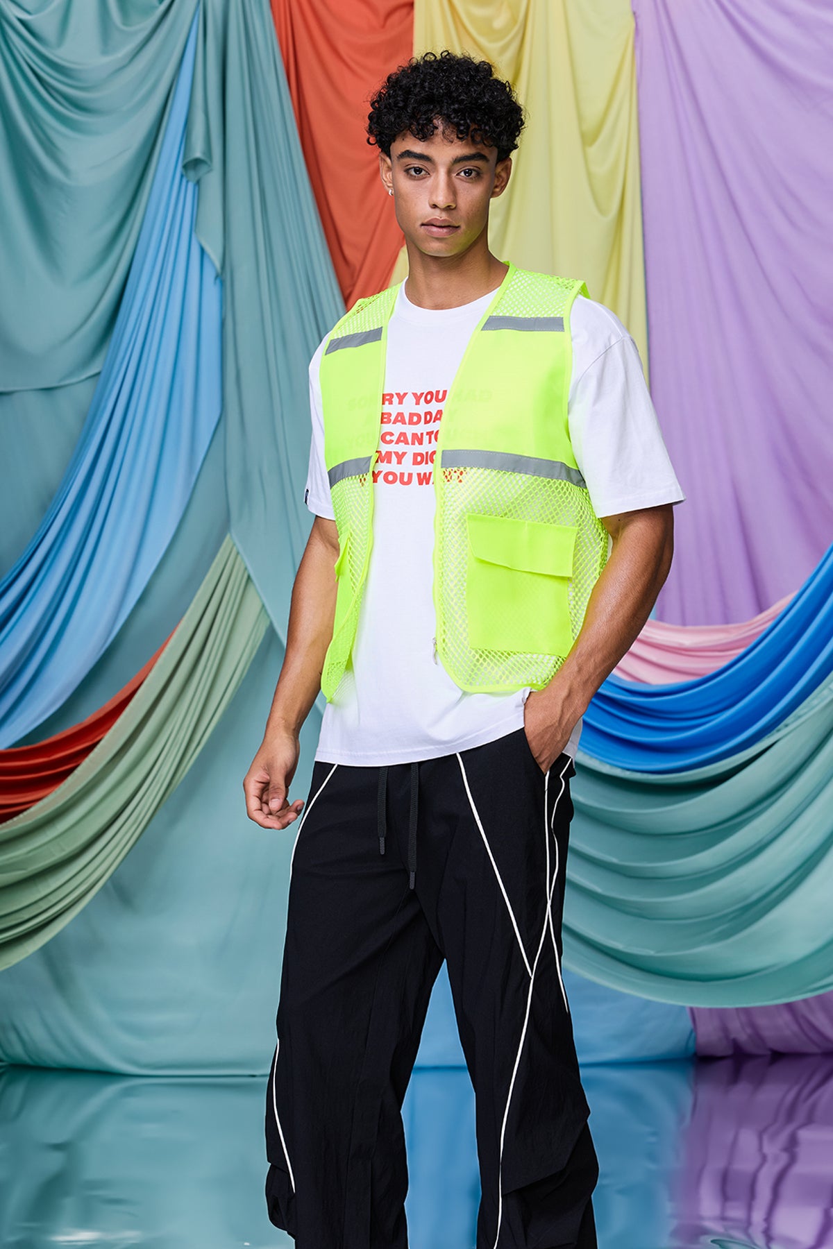 Subtle Distortion Cutout Vest