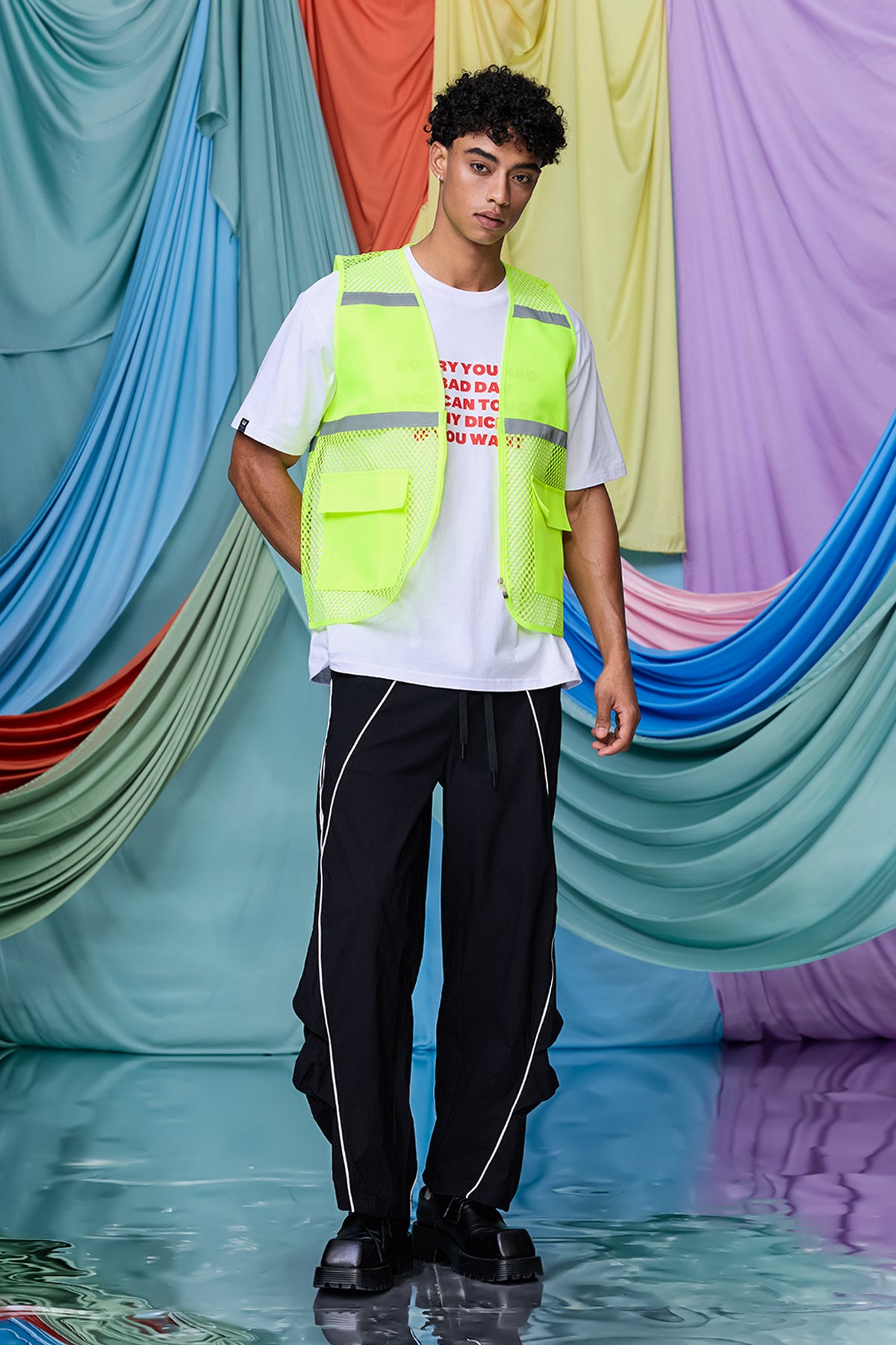Subtle Distortion Cutout Vest