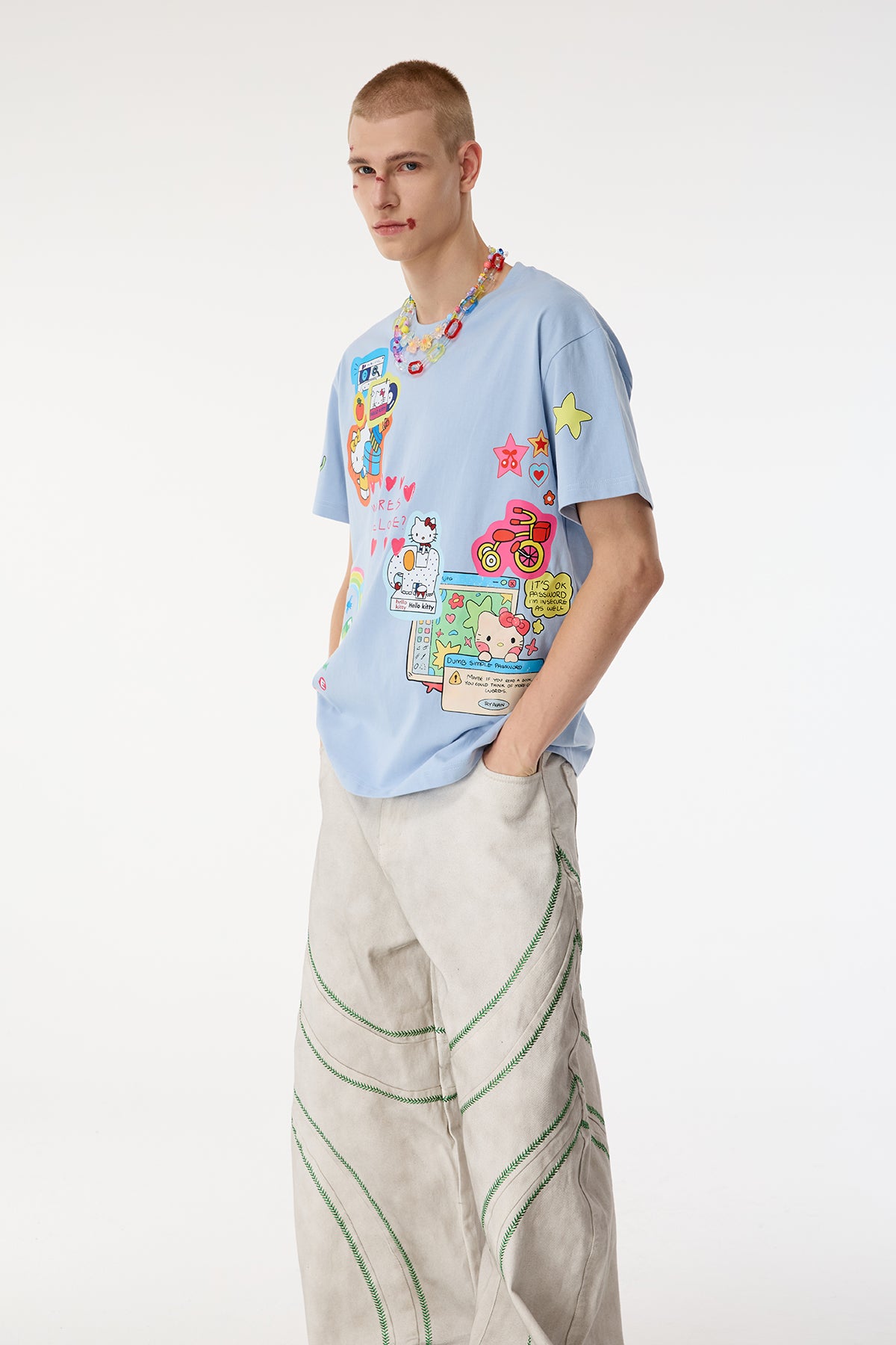 Subtle Trace Cat Star Print Top