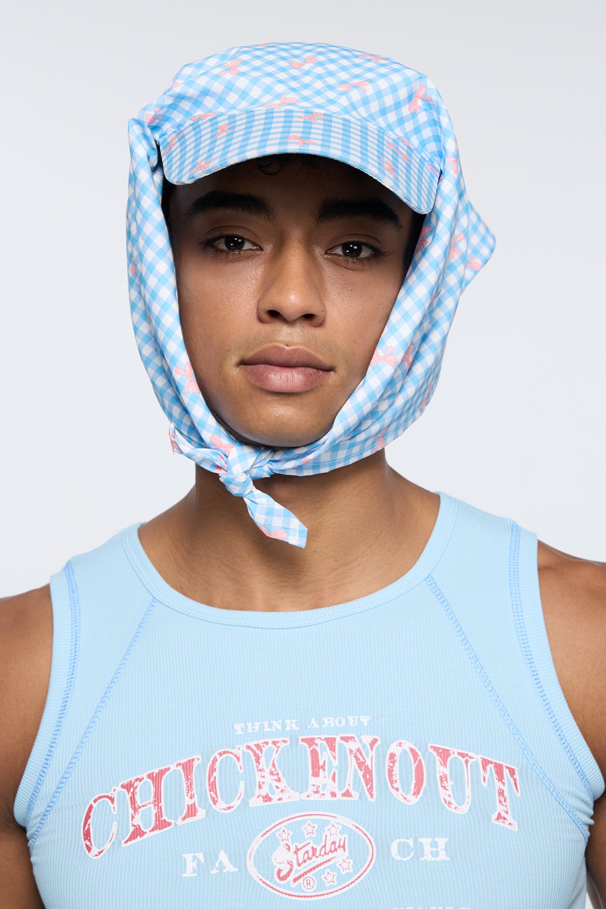 Synthetic Love Plaid Head Scarf