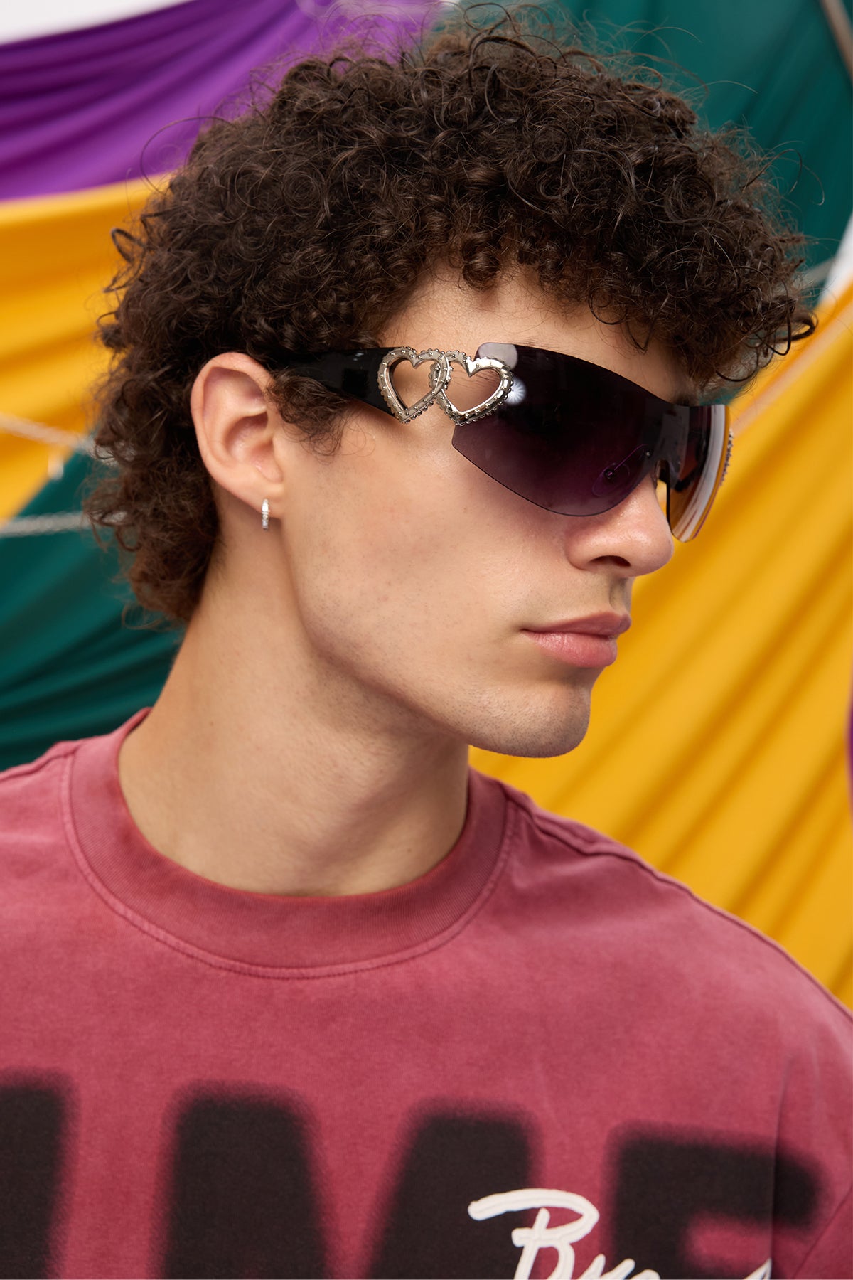 Tech Focus Heart Sunglasses Black