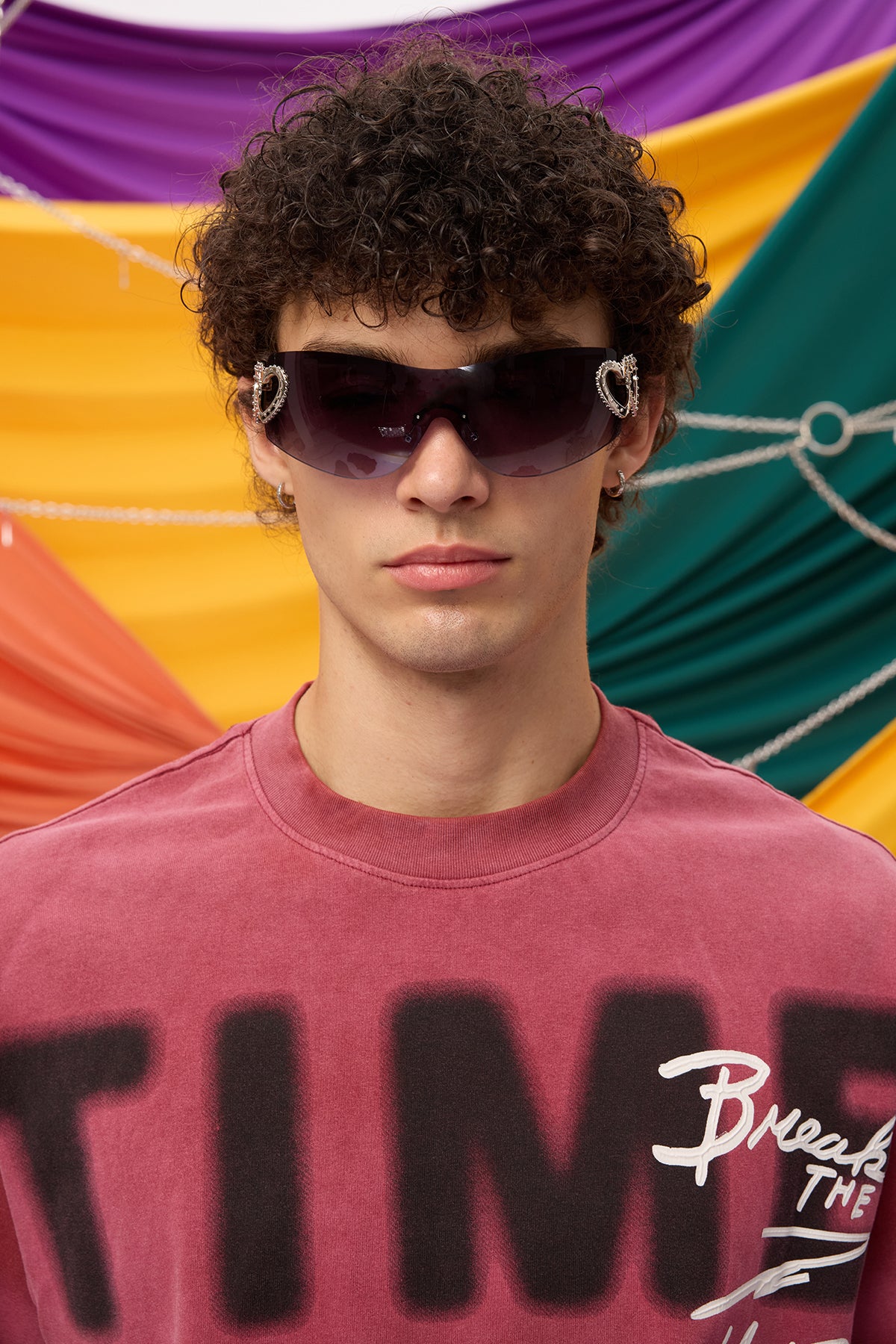 Tech Focus Heart Sunglasses Black