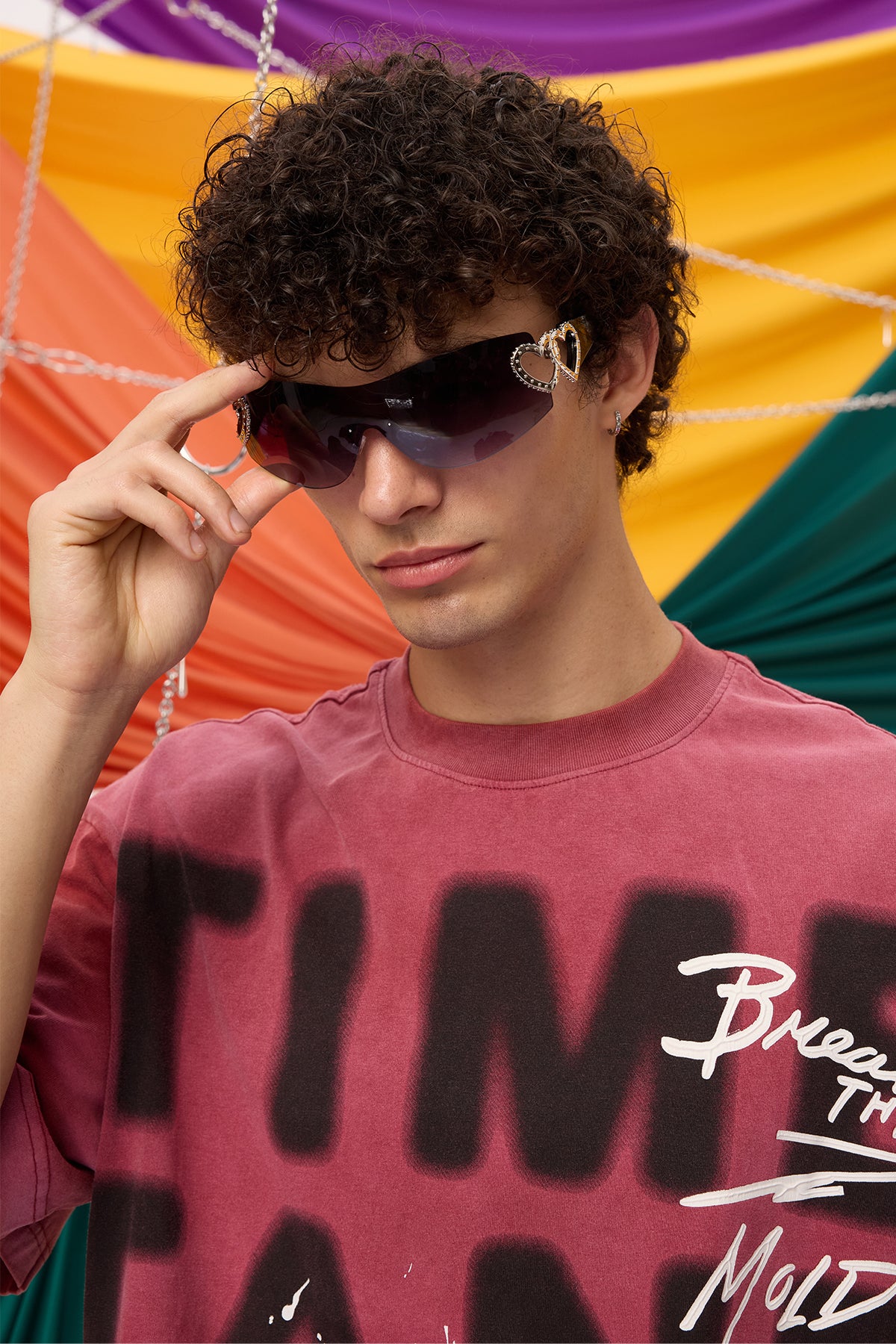 Tech Focus Heart Sunglasses Black