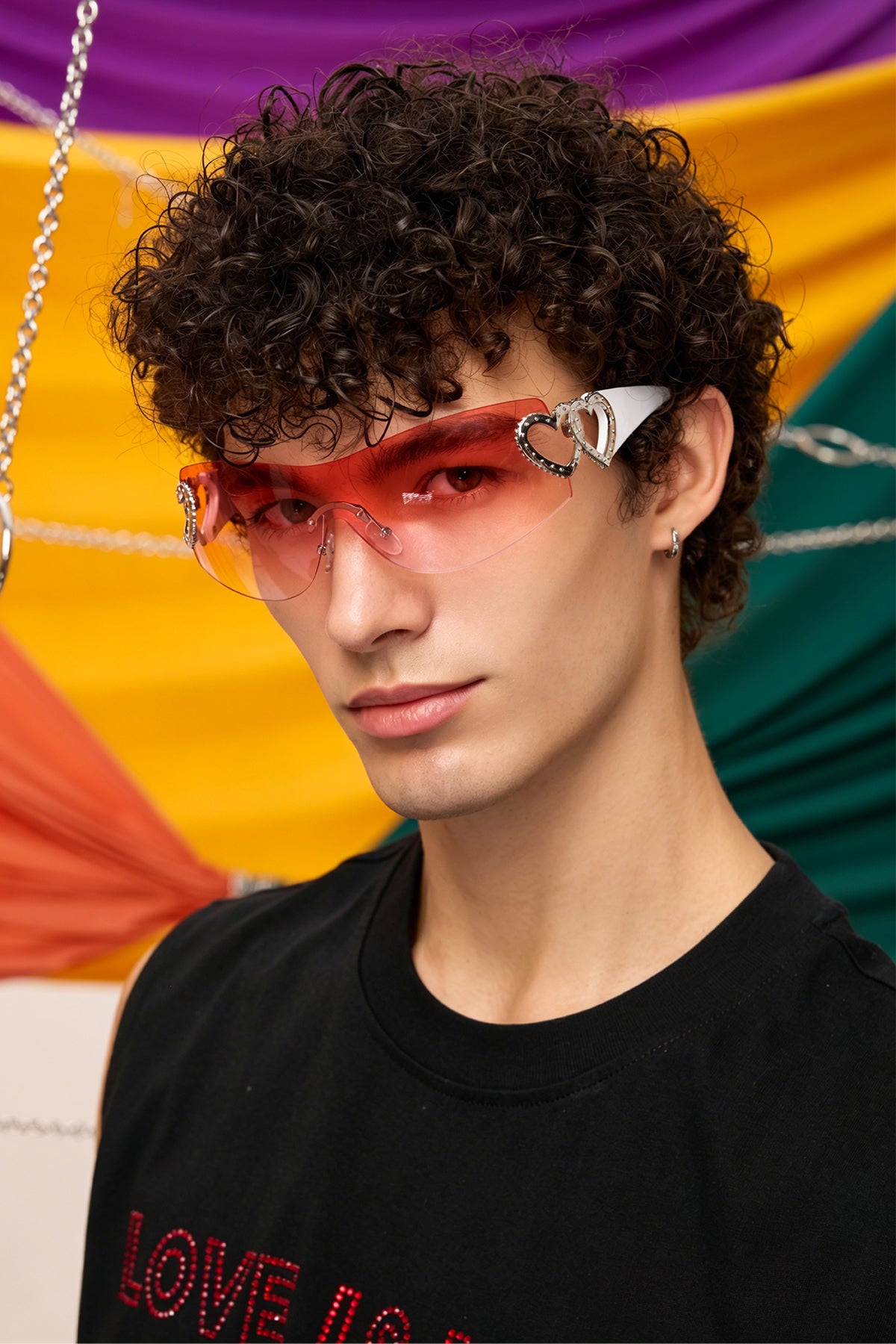 Tech Focus Heart Sunglasses Pink