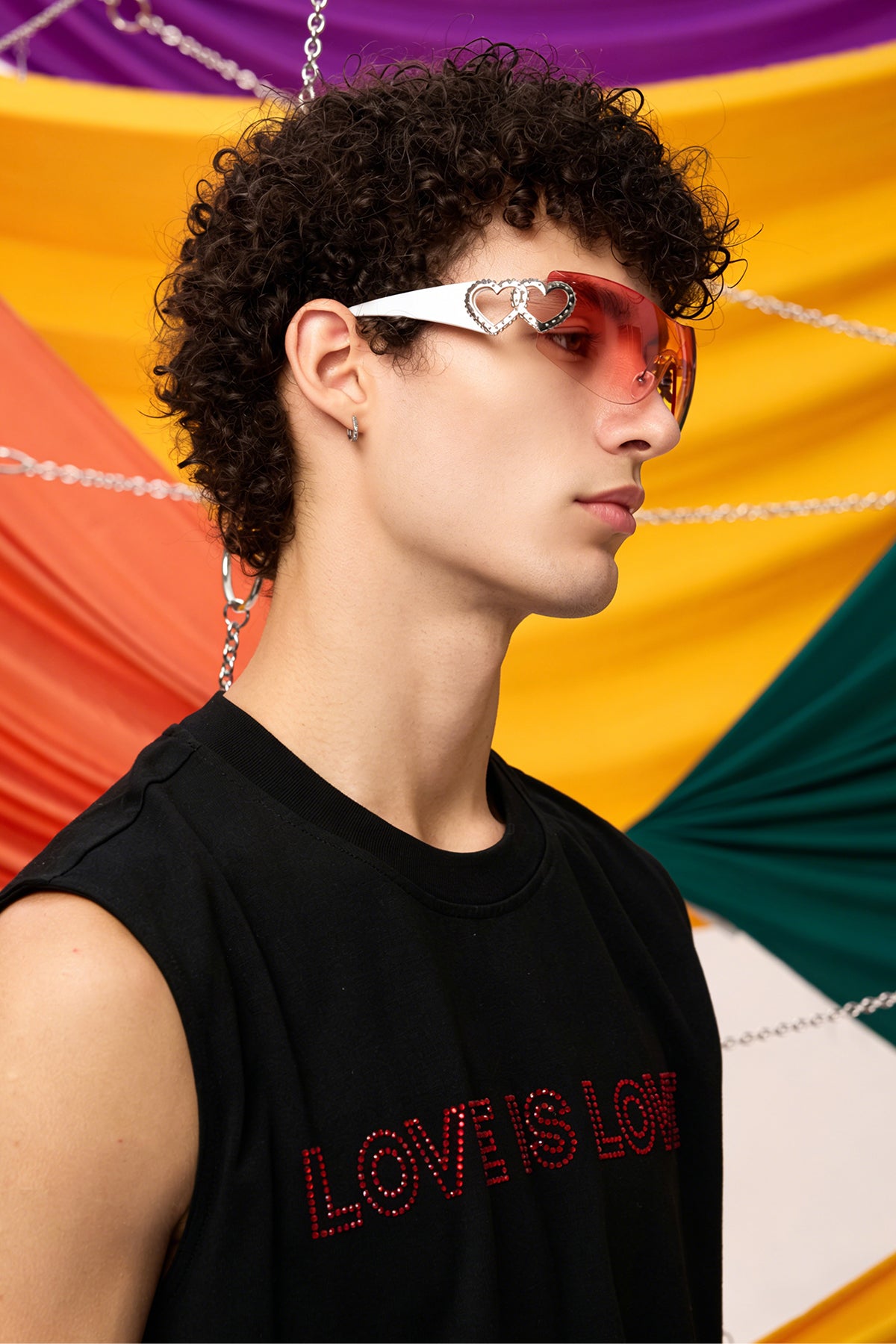 Tech Focus Heart Sunglasses Pink