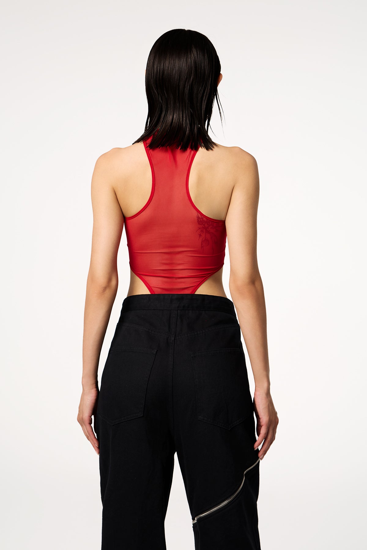 Temptation Tongue Mesh High Neck Bodysuit