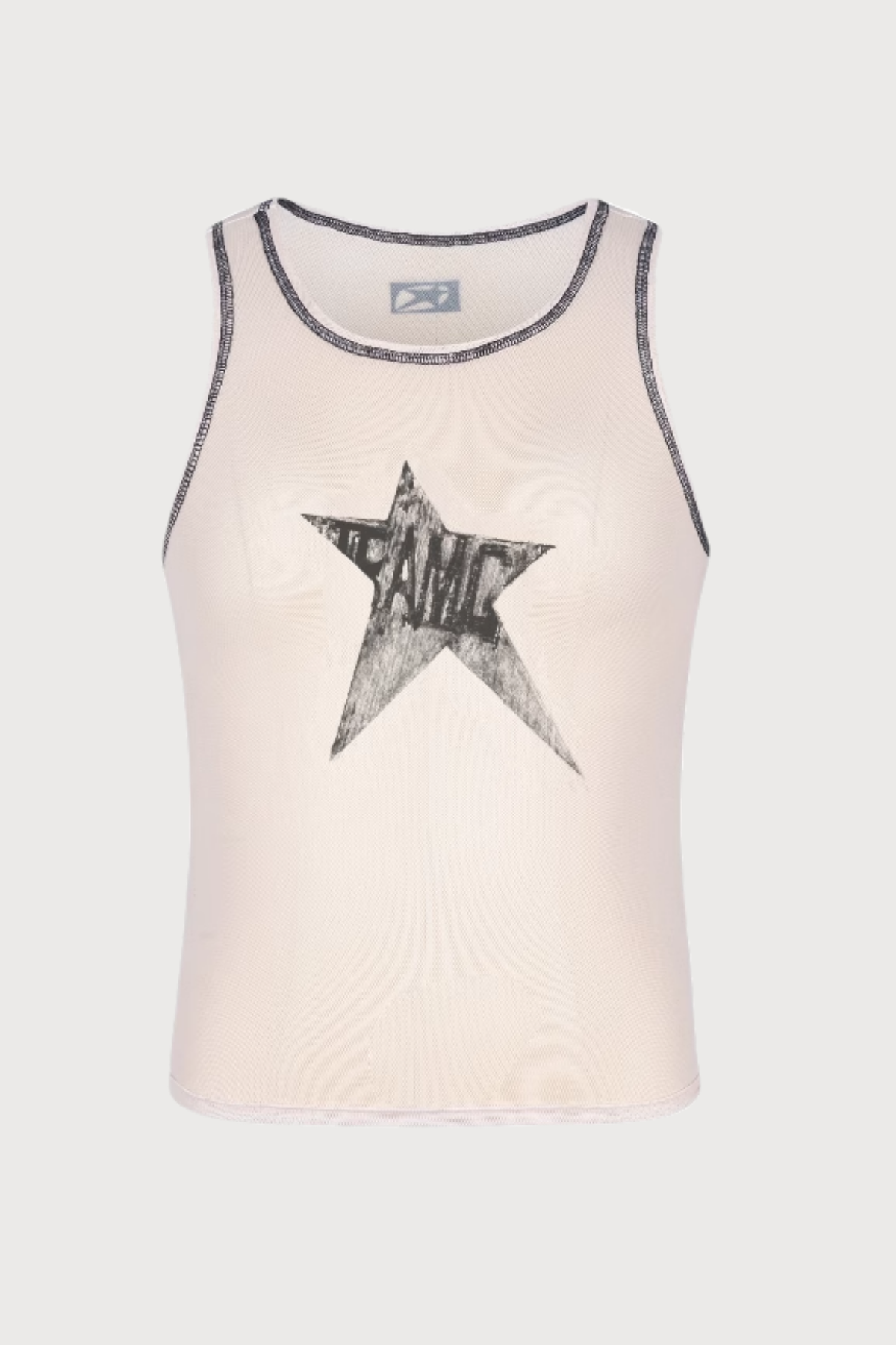 Thin Glow Cross Sleeveless Mesh Top