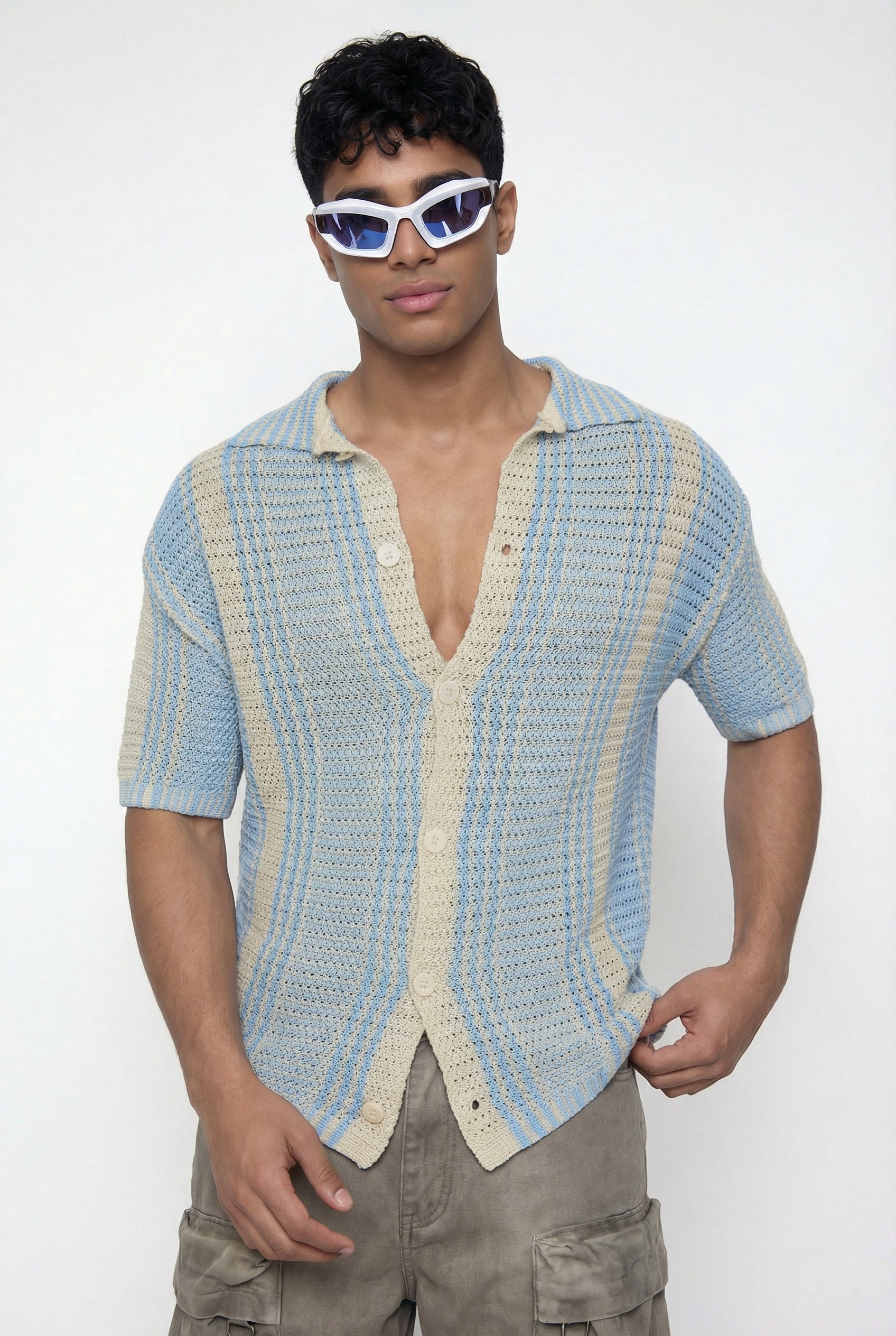 Thin Stroke Stripe Knit Shirt