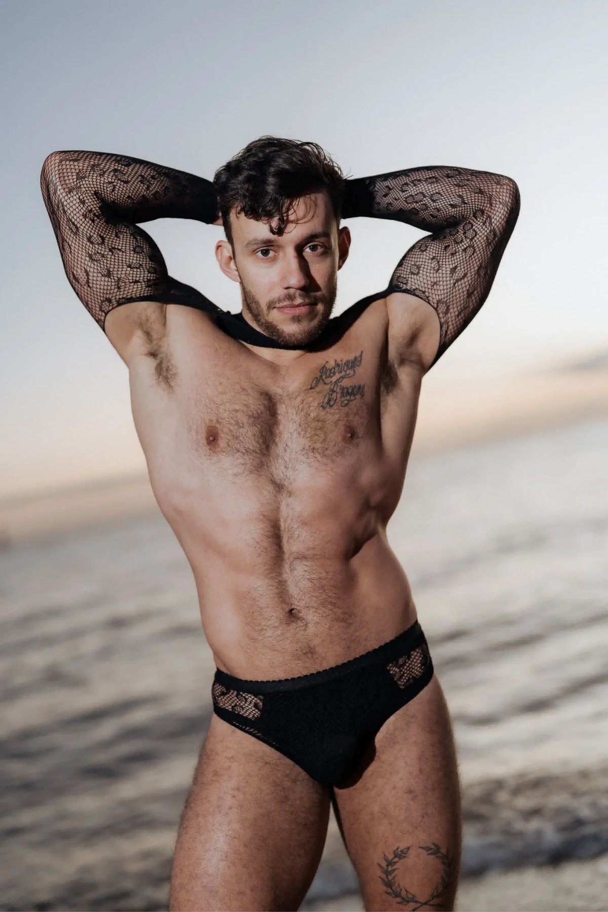 Thin Wrap Lace Pants Set