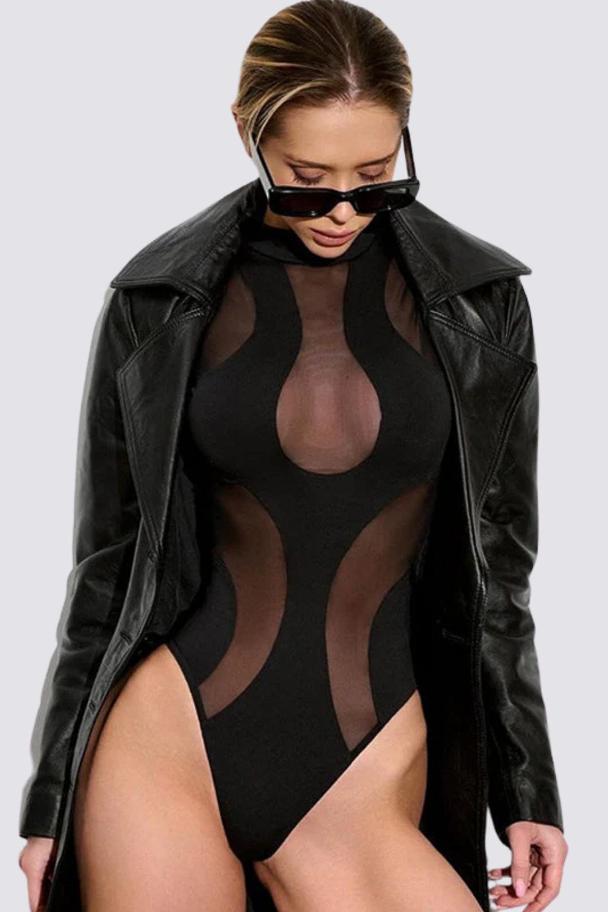 Tight Hold Mesh Long Sleeve Bodysuit