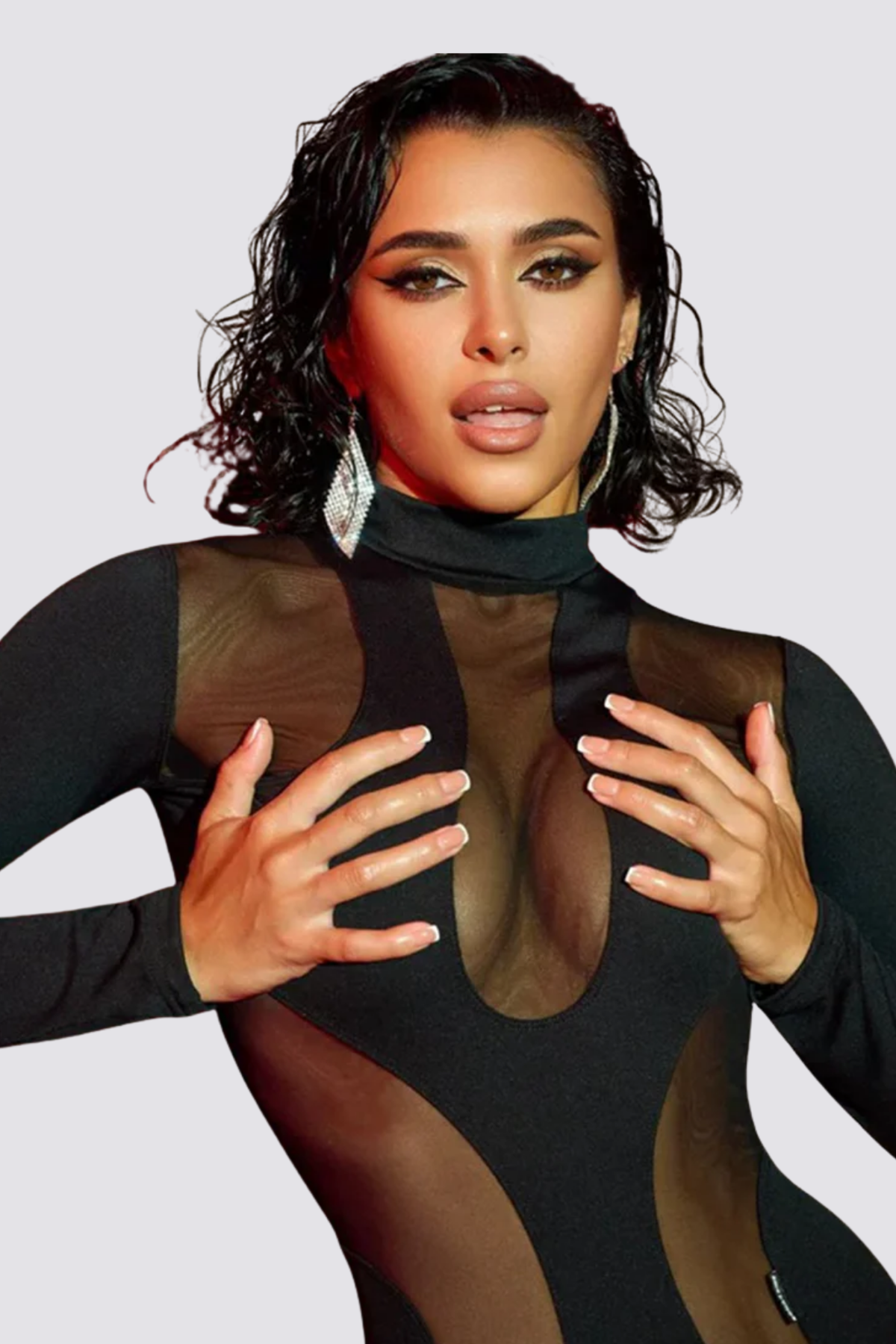 Tight Hold Mesh Long Sleeve Bodysuit