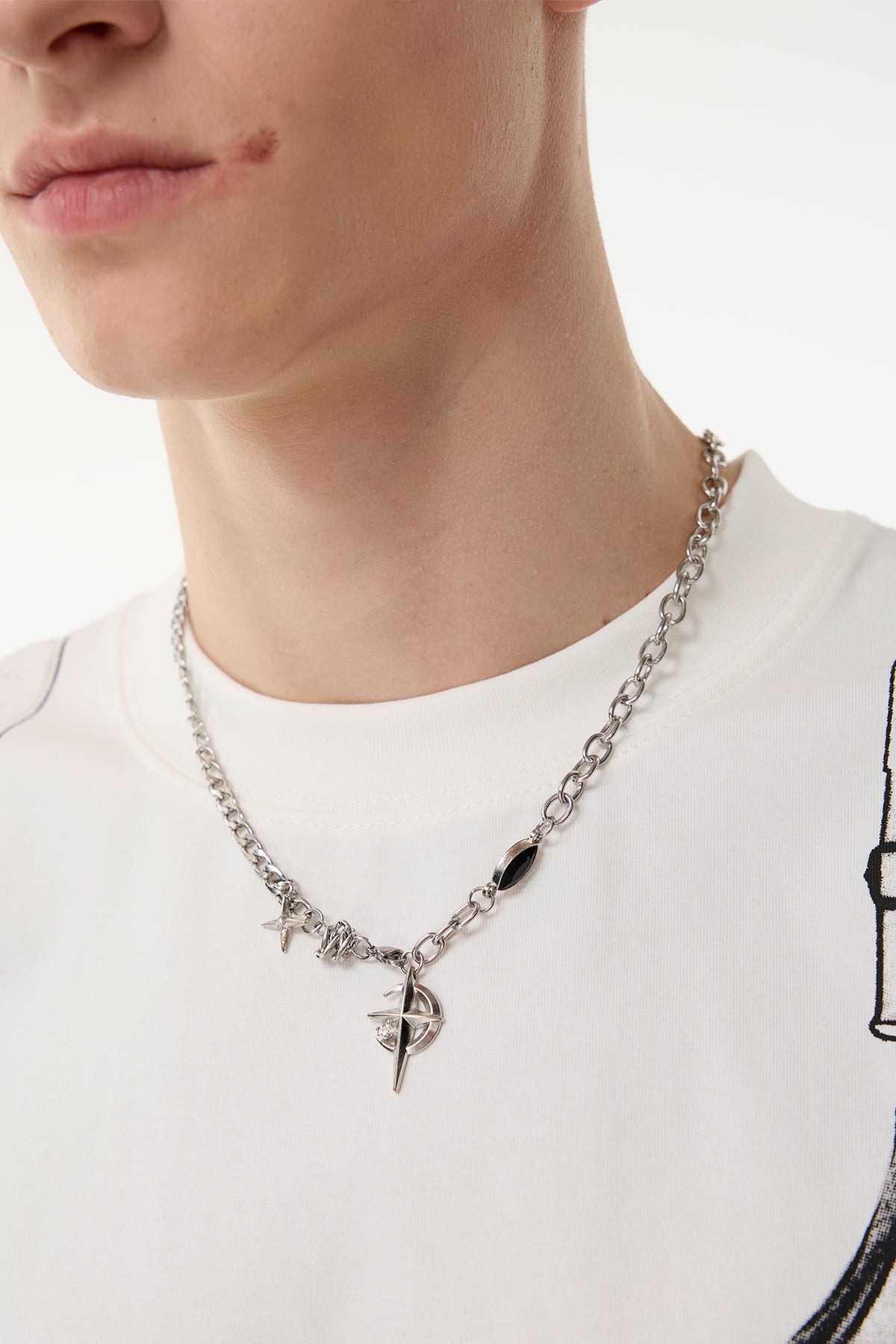 Titanium Ray Metal Necklace