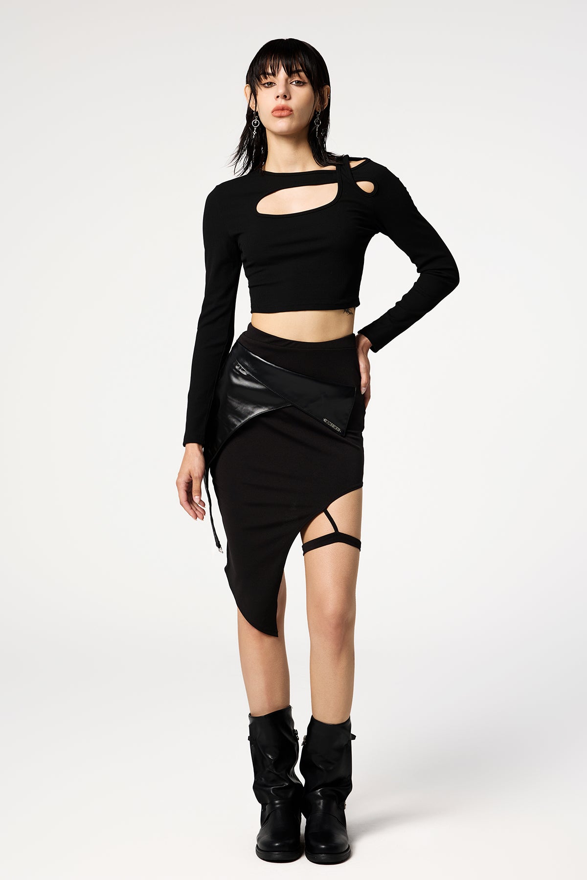 Tough Bloom Split High Rise Mini Skirt