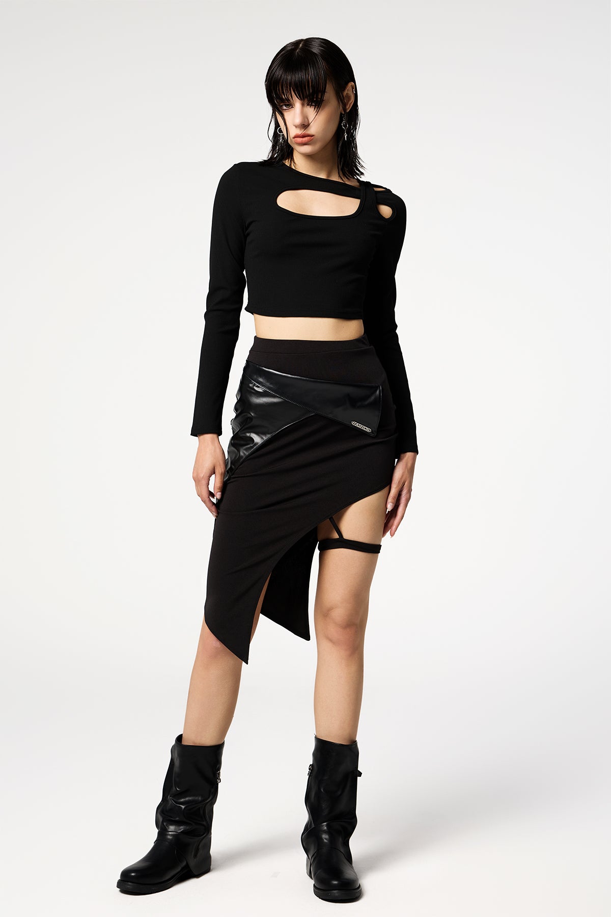 Tough Bloom Split High Rise Mini Skirt