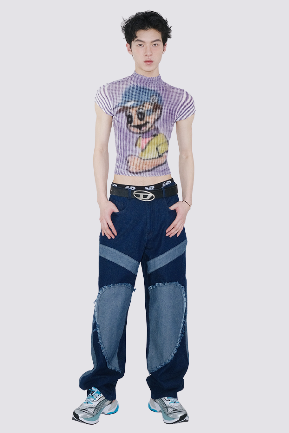 Toxic Indigo Patchwork Straight Jeans