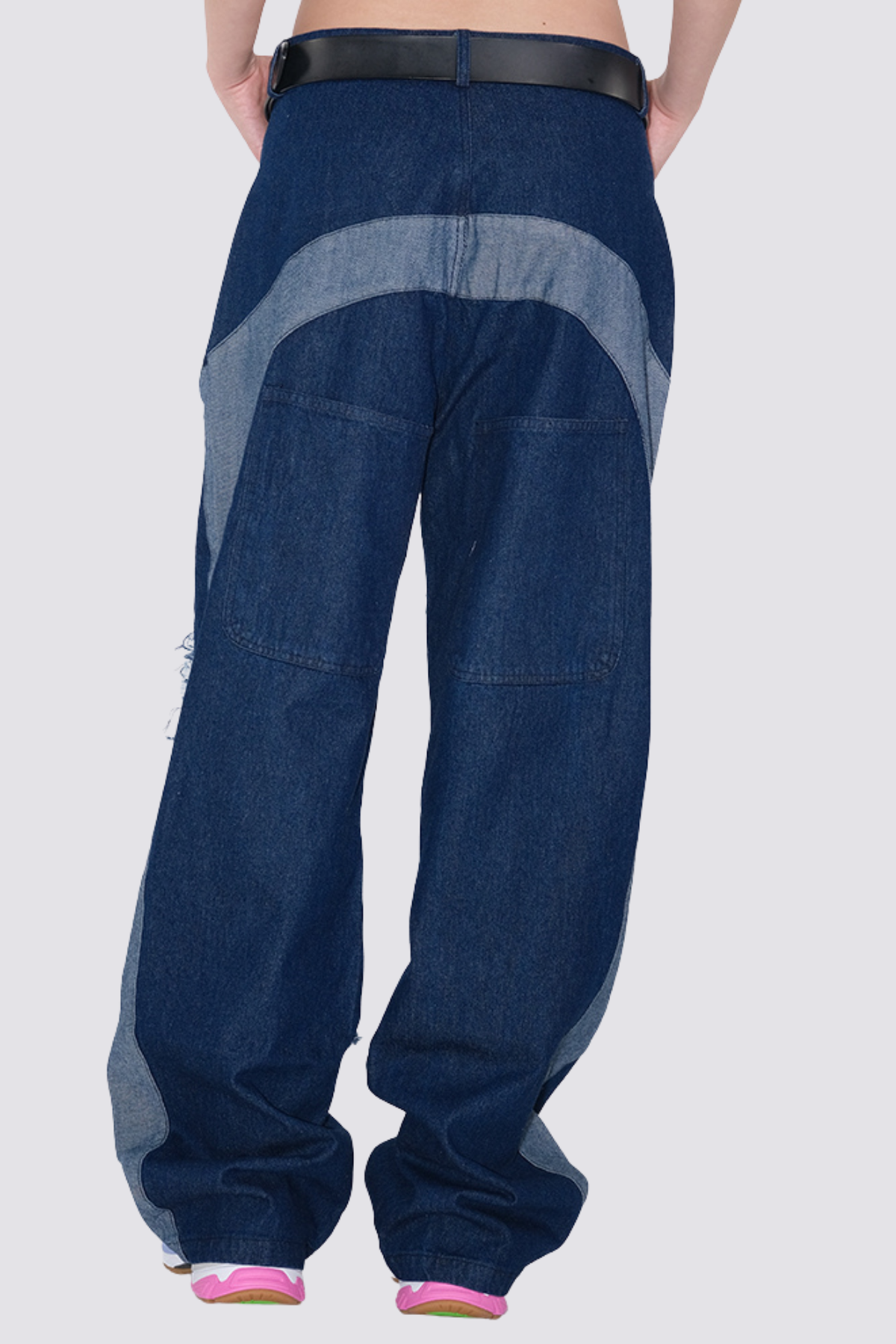Toxic Indigo Patchwork Straight Jeans