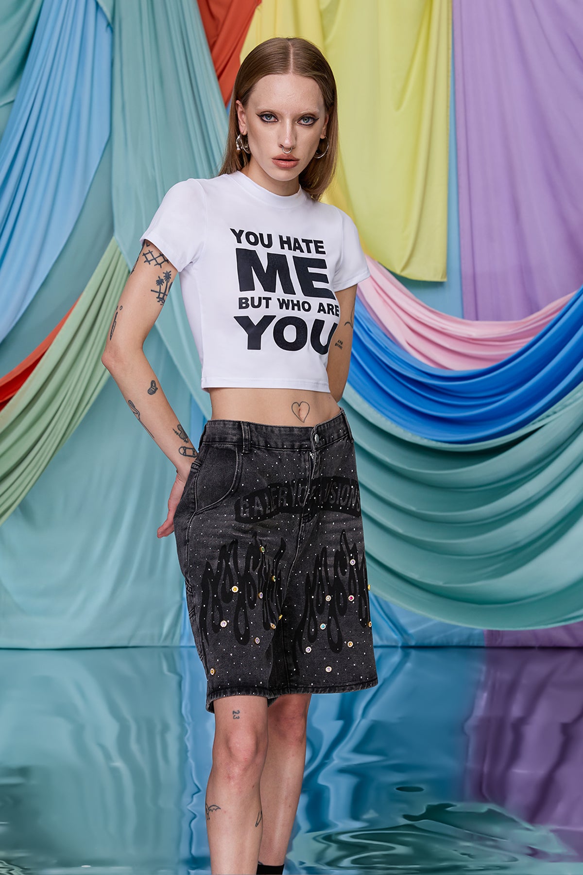 Tranquil Flow Print Crop Top