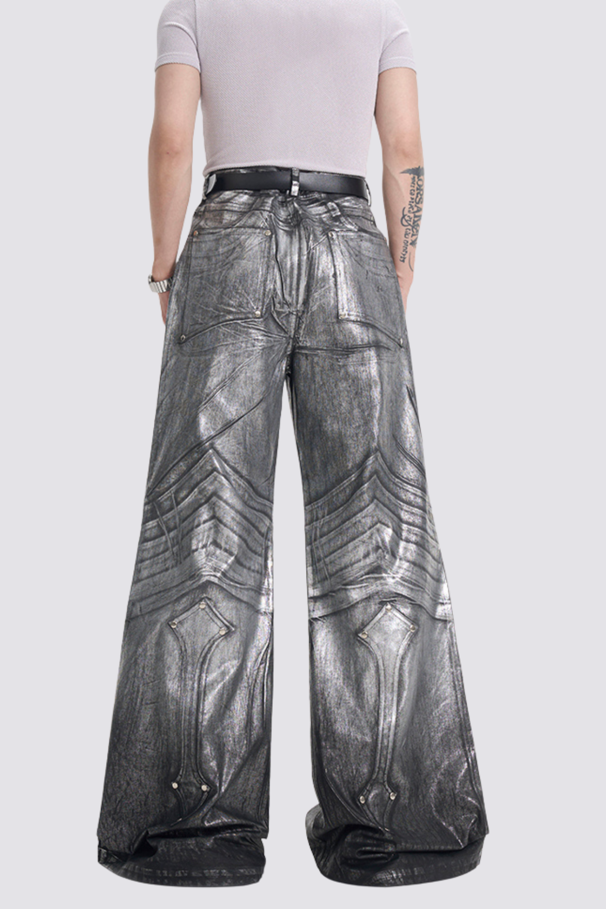 True Abrasion Deconstructed Wide Leg Jeans
