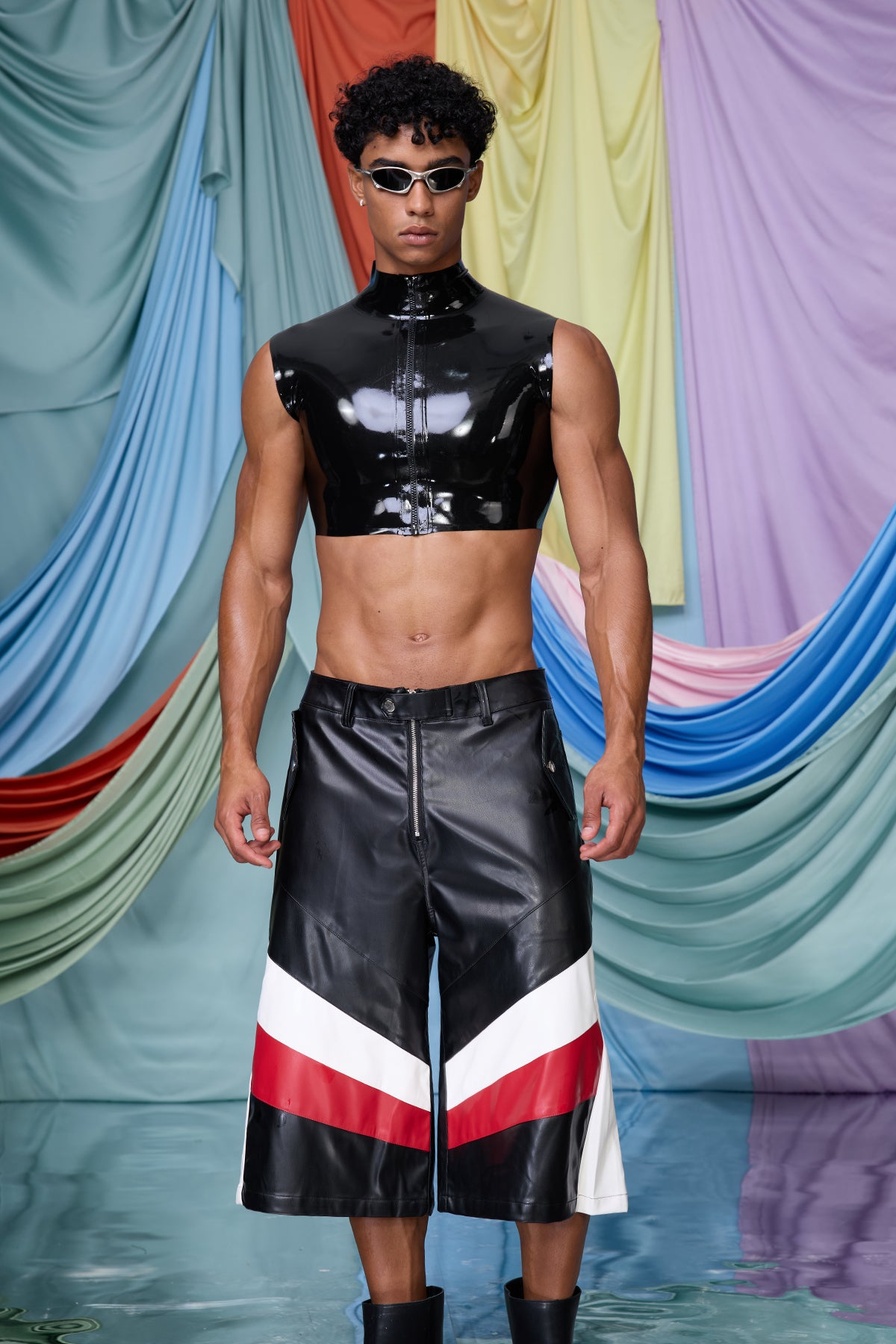 True Coil Latex Crop Top